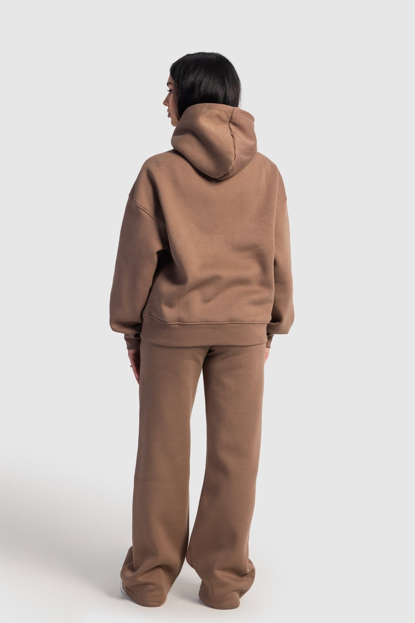 Wide-Leg Sweatpants In Stone Brown sweatpant CIZARO - Cizaro Jeans