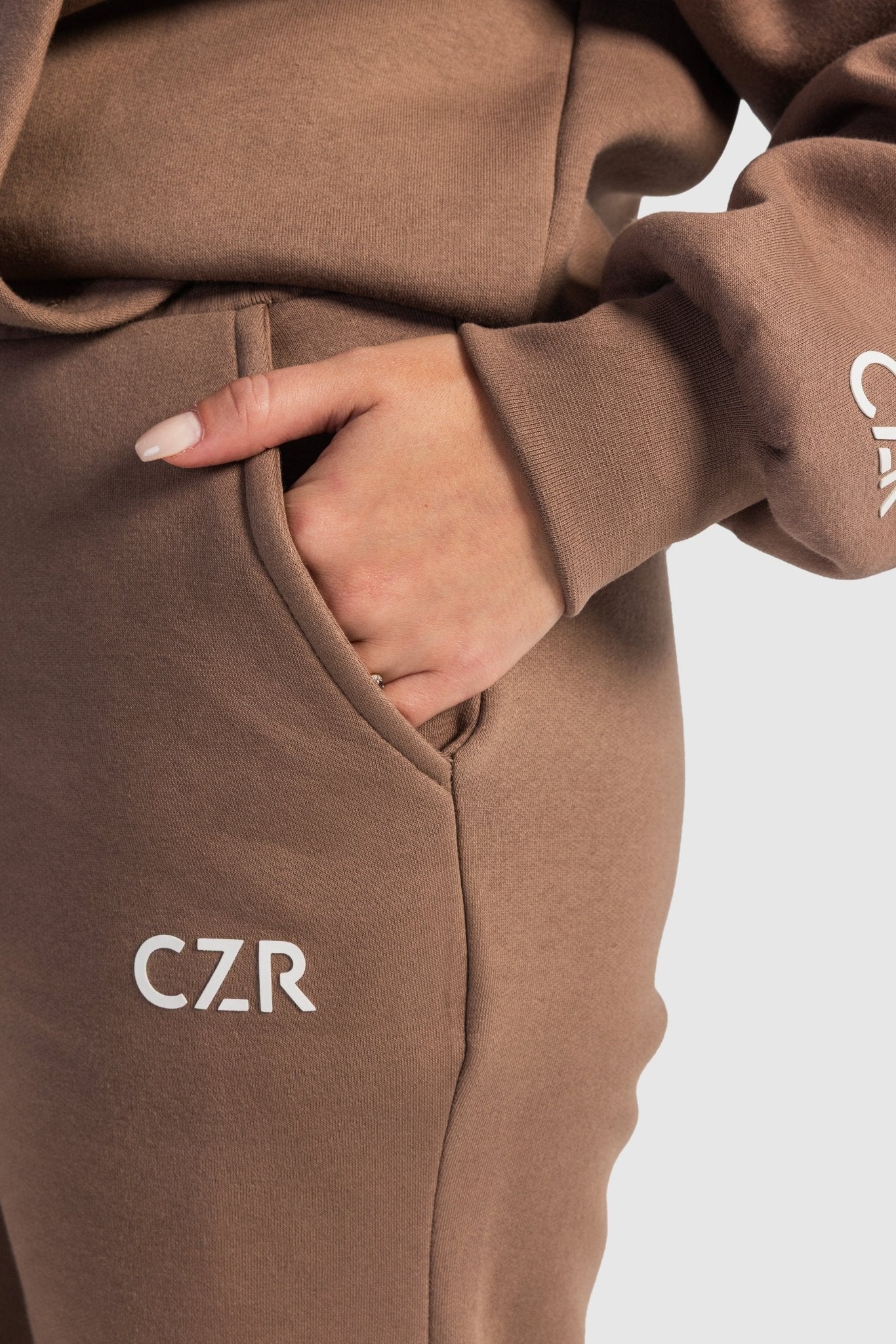 Wide-Leg Sweatpants In Stone Brown sweatpant CIZARO - Cizaro Jeans