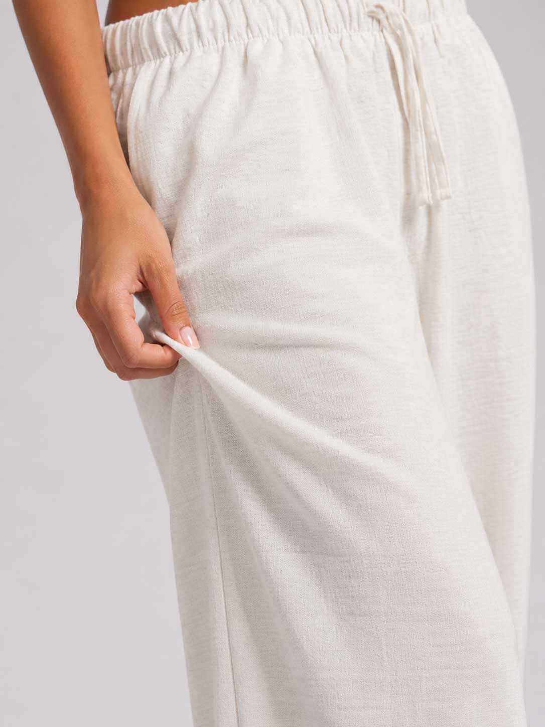 Wide Linen Trousers – Off White