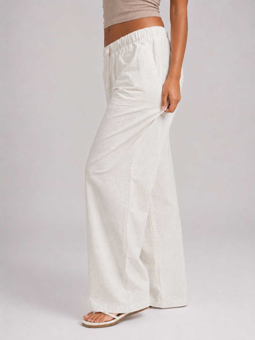 Wide Linen Trousers – Off White