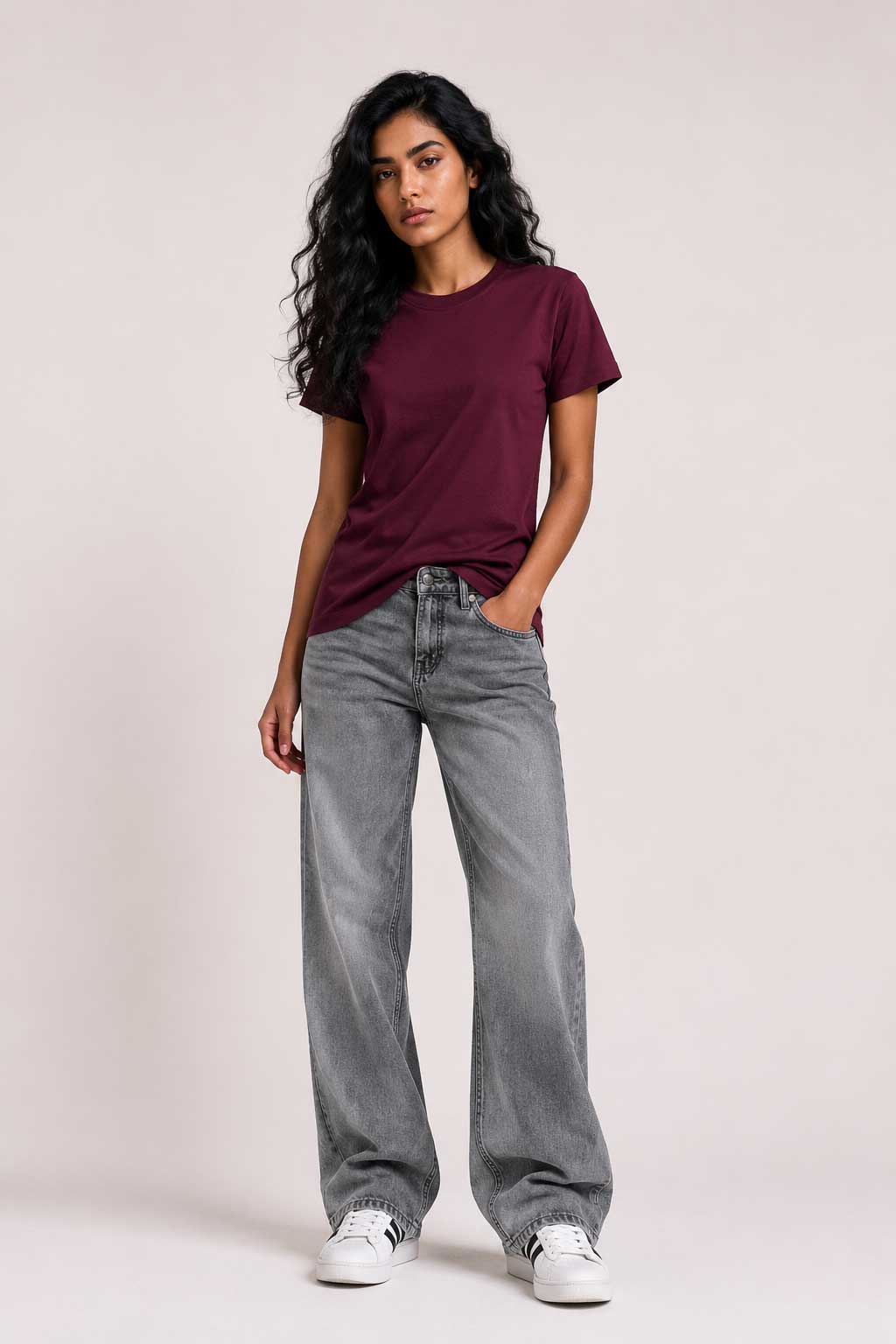 Slim Fit T-Shirt – Burgundy