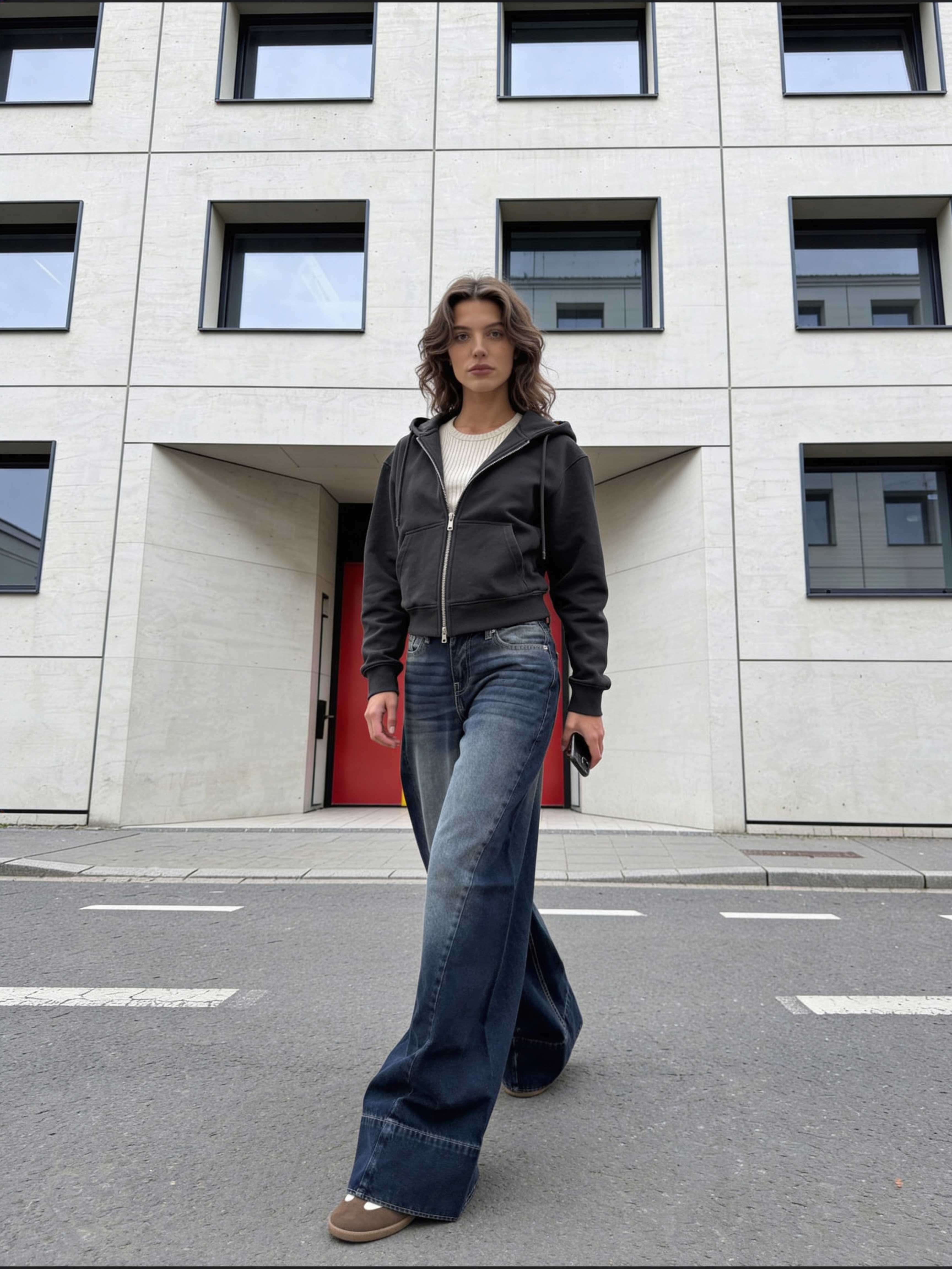 Extreme Wide-Leg – Mid-Rise Deep Vintage Blue Jeans