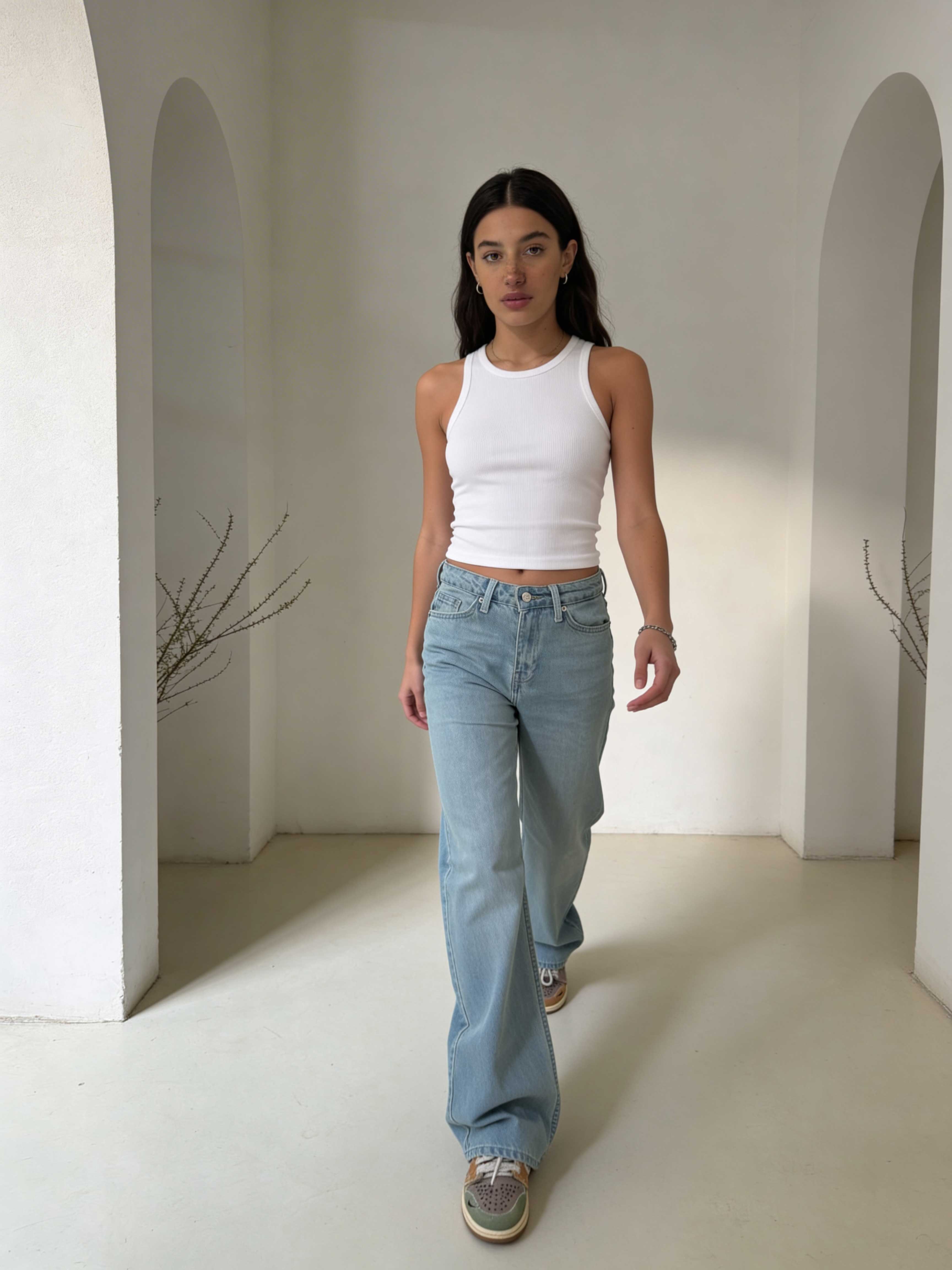 Wide leg High waist Light vintage blue jeans Wide Leg CIZARO - Cizaro Jeans