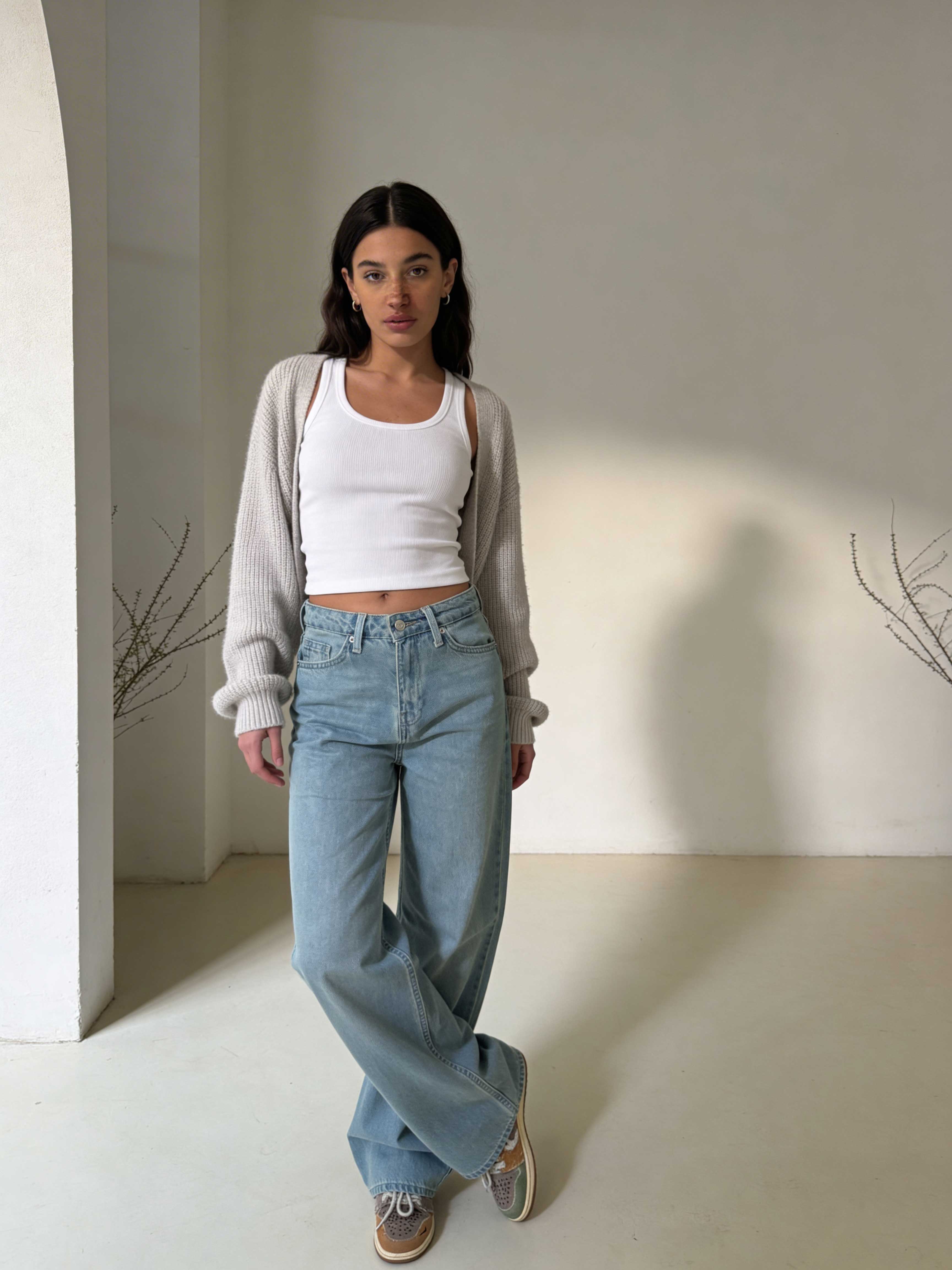 Wide leg High waist Light vintage blue jeans Wide Leg CIZARO - Cizaro Jeans