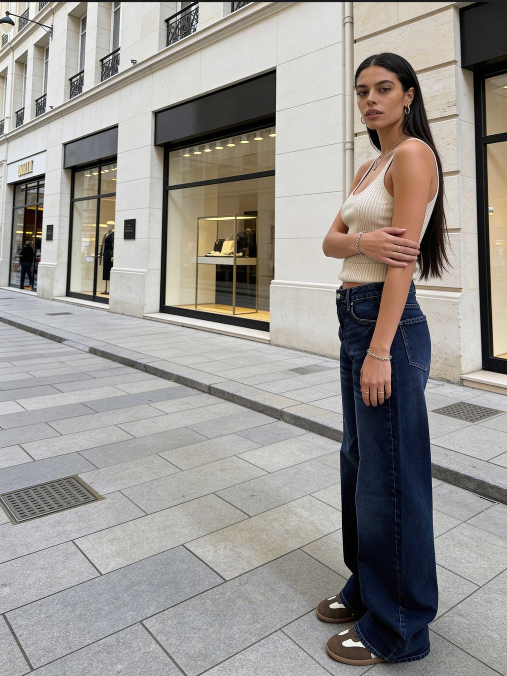 Wide-Leg – High-Waist Deep Ocean Blue Jeans Wide-Leg CIZARO - Cizaro Jeans