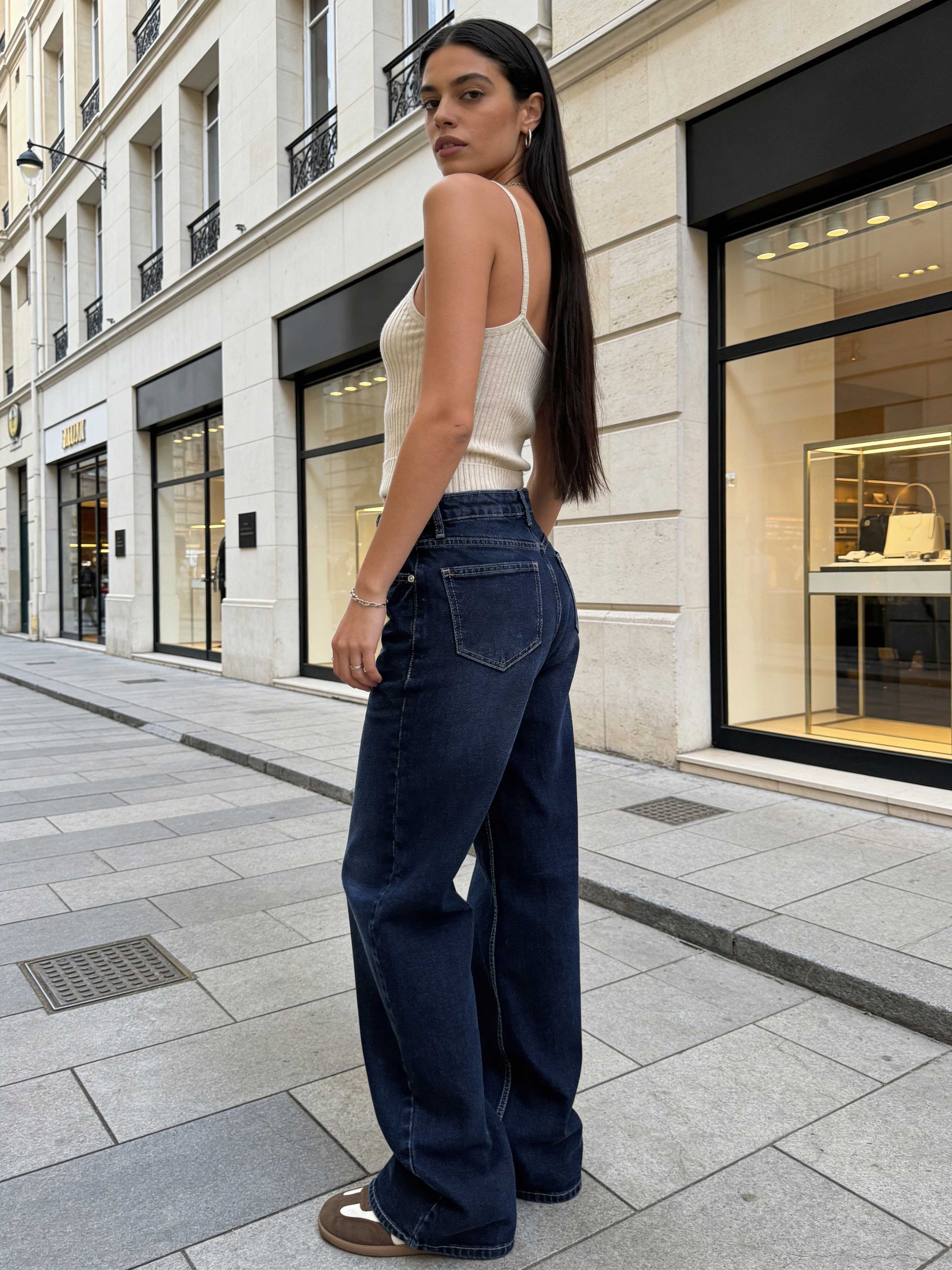 Wide-Leg – High-Waist Deep Ocean Blue Jeans Wide-Leg CIZARO - Cizaro Jeans