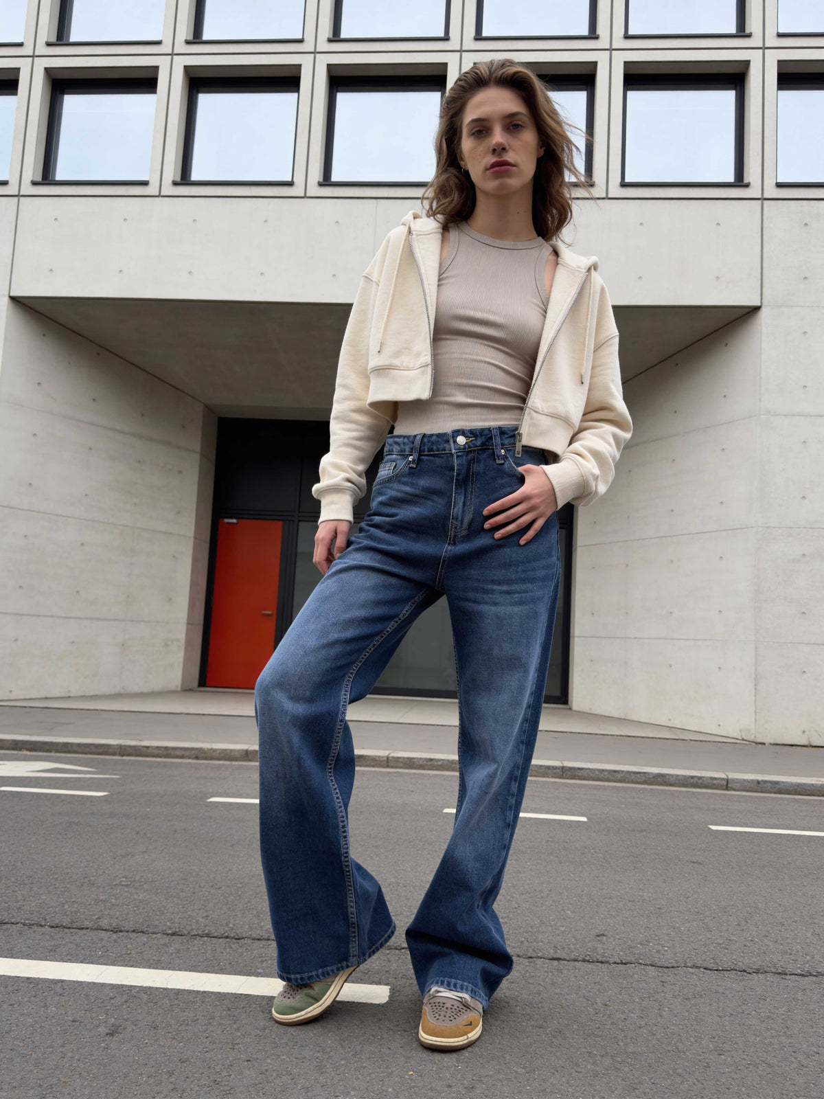 Wide-Leg – High-Waist Ocean Blue Jeans Wide-Leg CIZARO - Cizaro Jeans