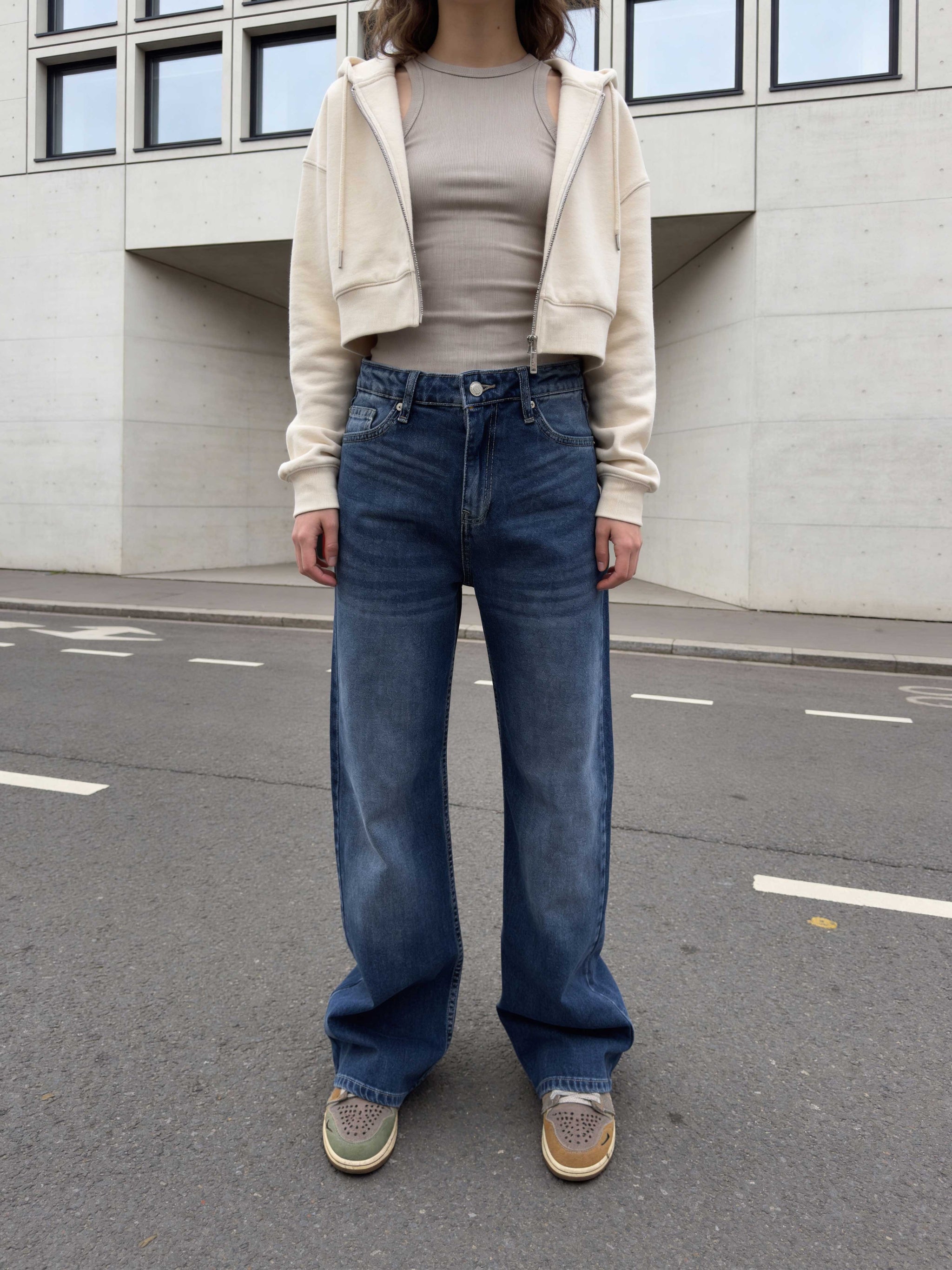 Wide-Leg – High-Waist Ocean Blue Jeans Wide-Leg CIZARO - Cizaro Jeans