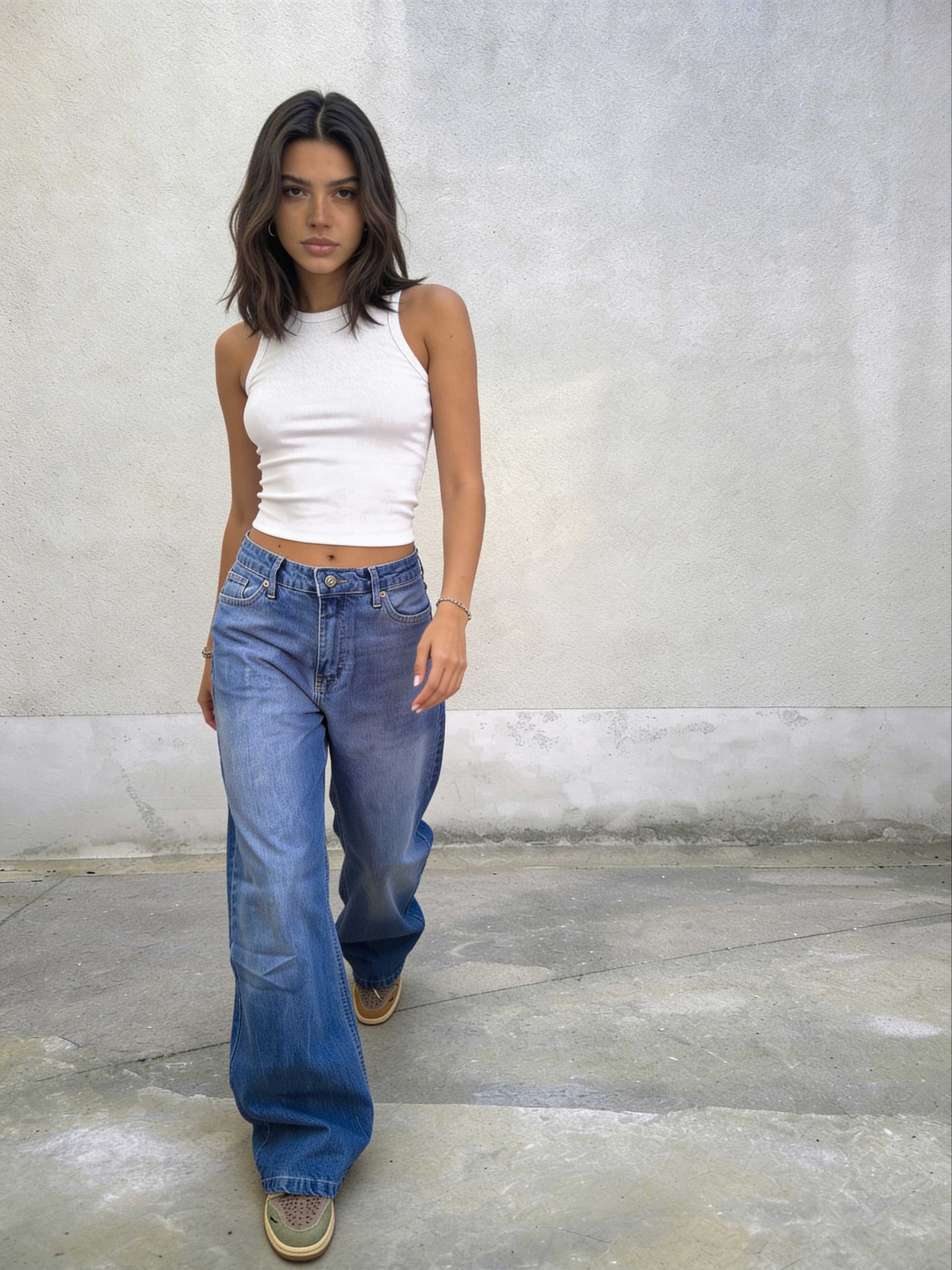 Ultra Comfort Wide-Leg – High-Waist Vibrant Blue Jeans