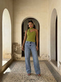 Ultra Comfort Wide leg High-Waist Acid blue jeans