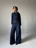 Extreme Wide-Leg – High-Waist Midnight Navy Jeans Extreme Wide Leg CIZARO - Cizaro Jeans