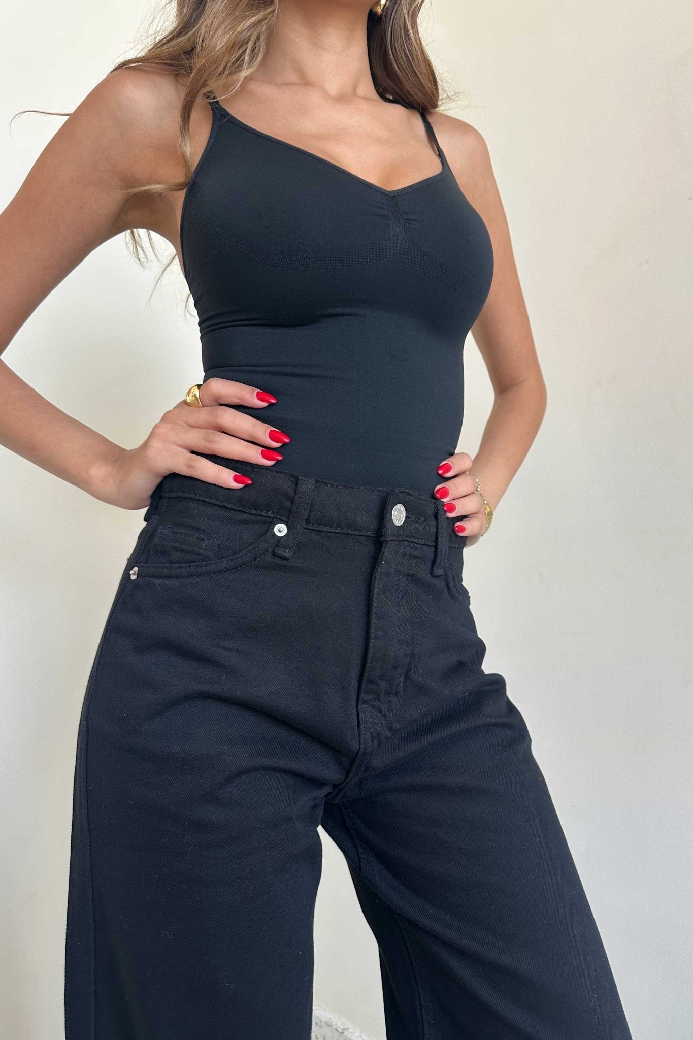 Wide Leg - High-Waist Black. Mom-Fit Cizaro - Cizaro Jeans