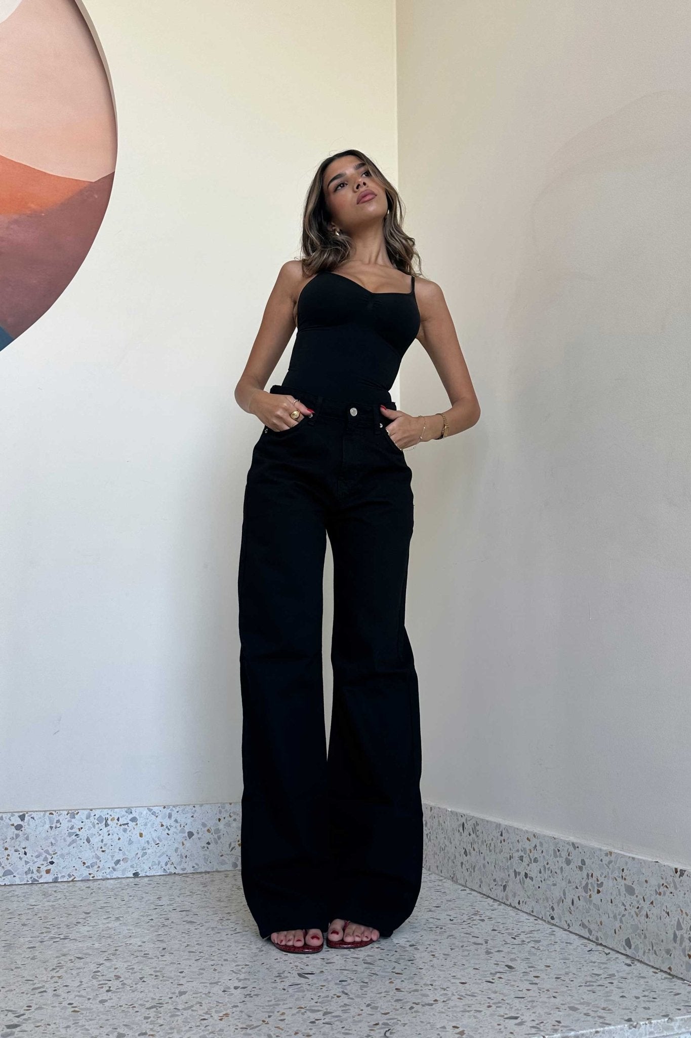 Wide Leg - High-Waist Black. Mom-Fit Cizaro - Cizaro Jeans