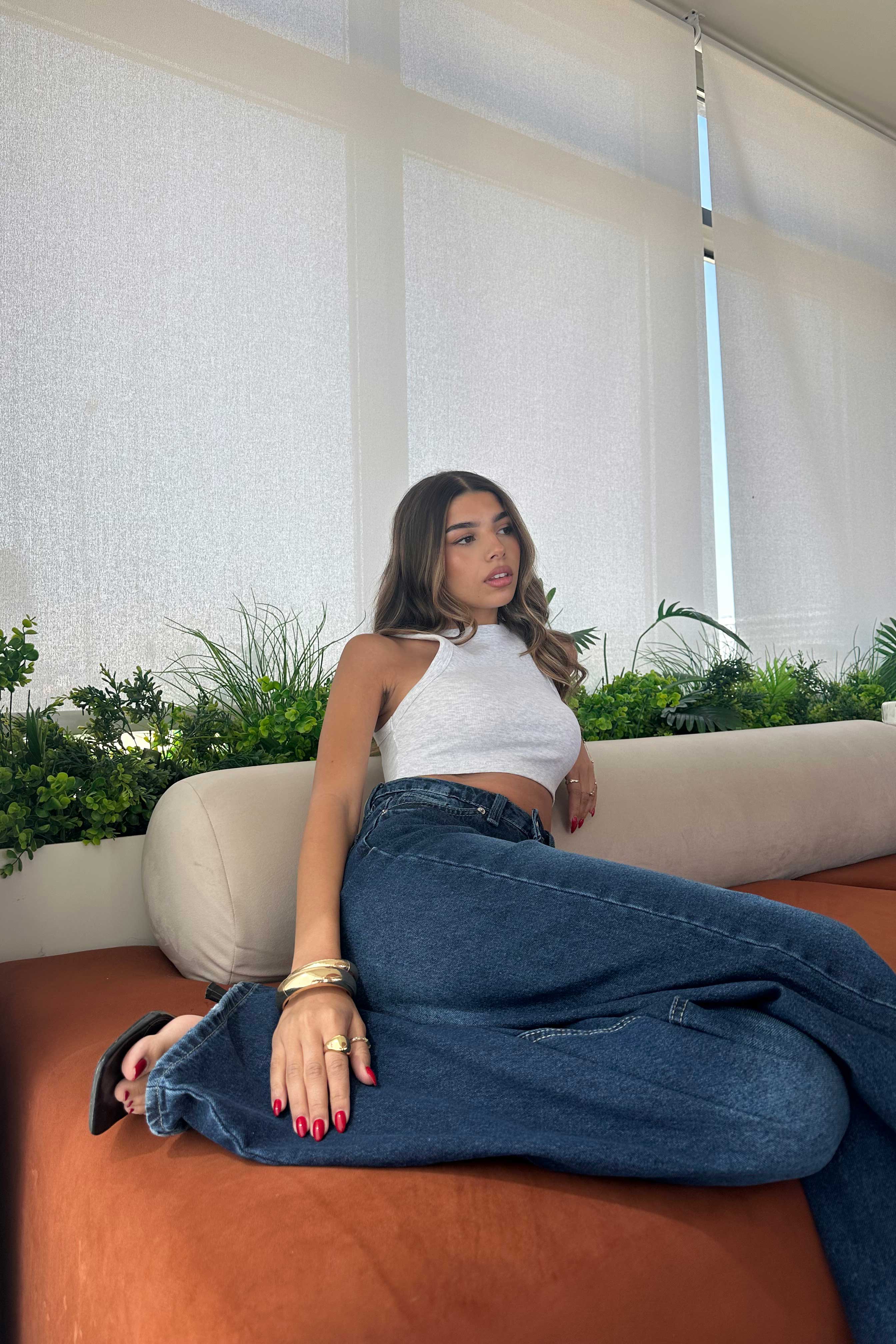 Wide Leg - Classic Navy Blue Jeans.