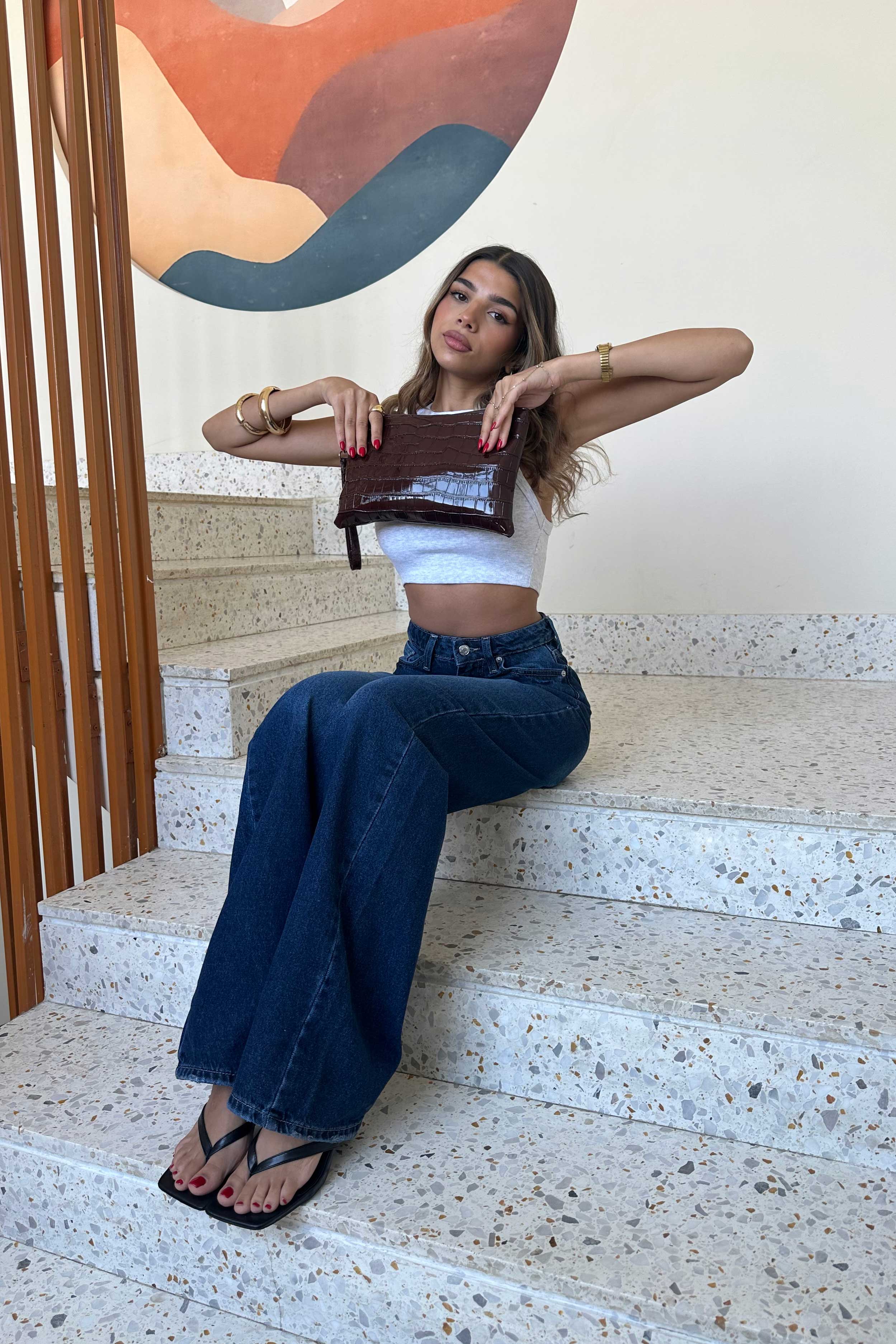 Wide Leg - Classic Navy Blue Jeans.