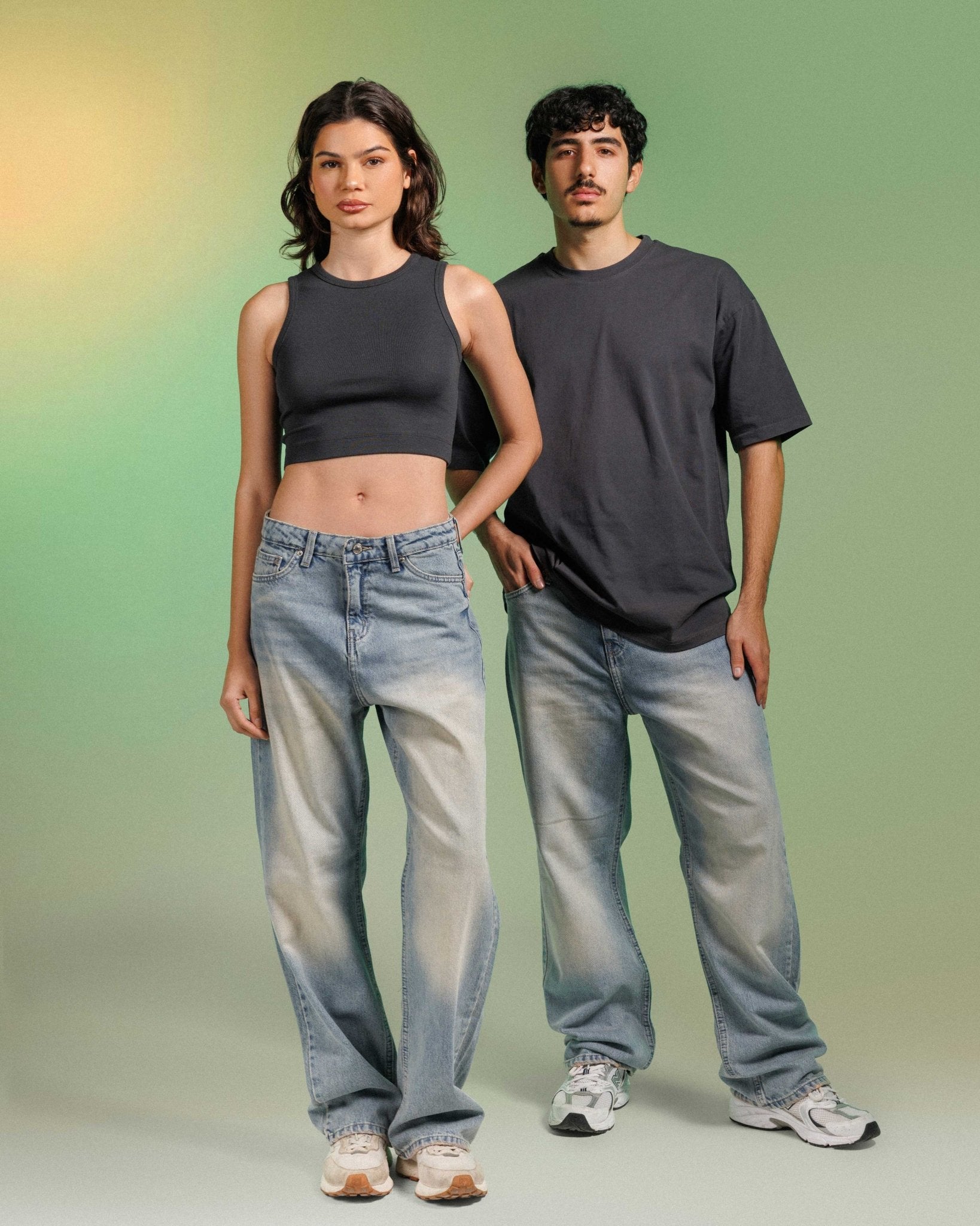 Unisex | Wide Leg - Light Blue Dirty Jeans Wide Leg - Uni sex CIZARO - Cizaro Jeans