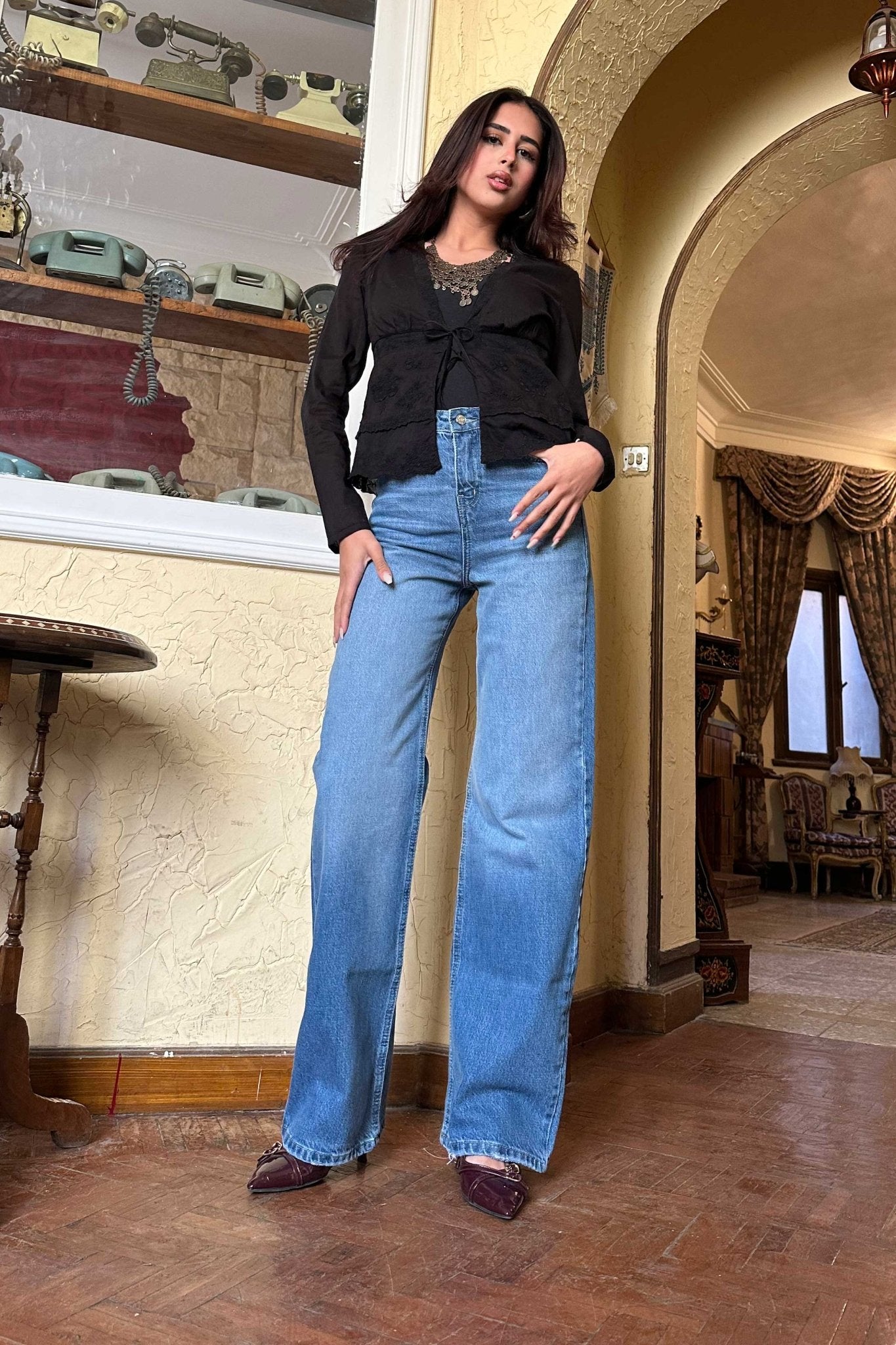 Wide-Leg - High-Waist Light Blue Jeans Wide-Leg CIZARO - Cizaro Jeans