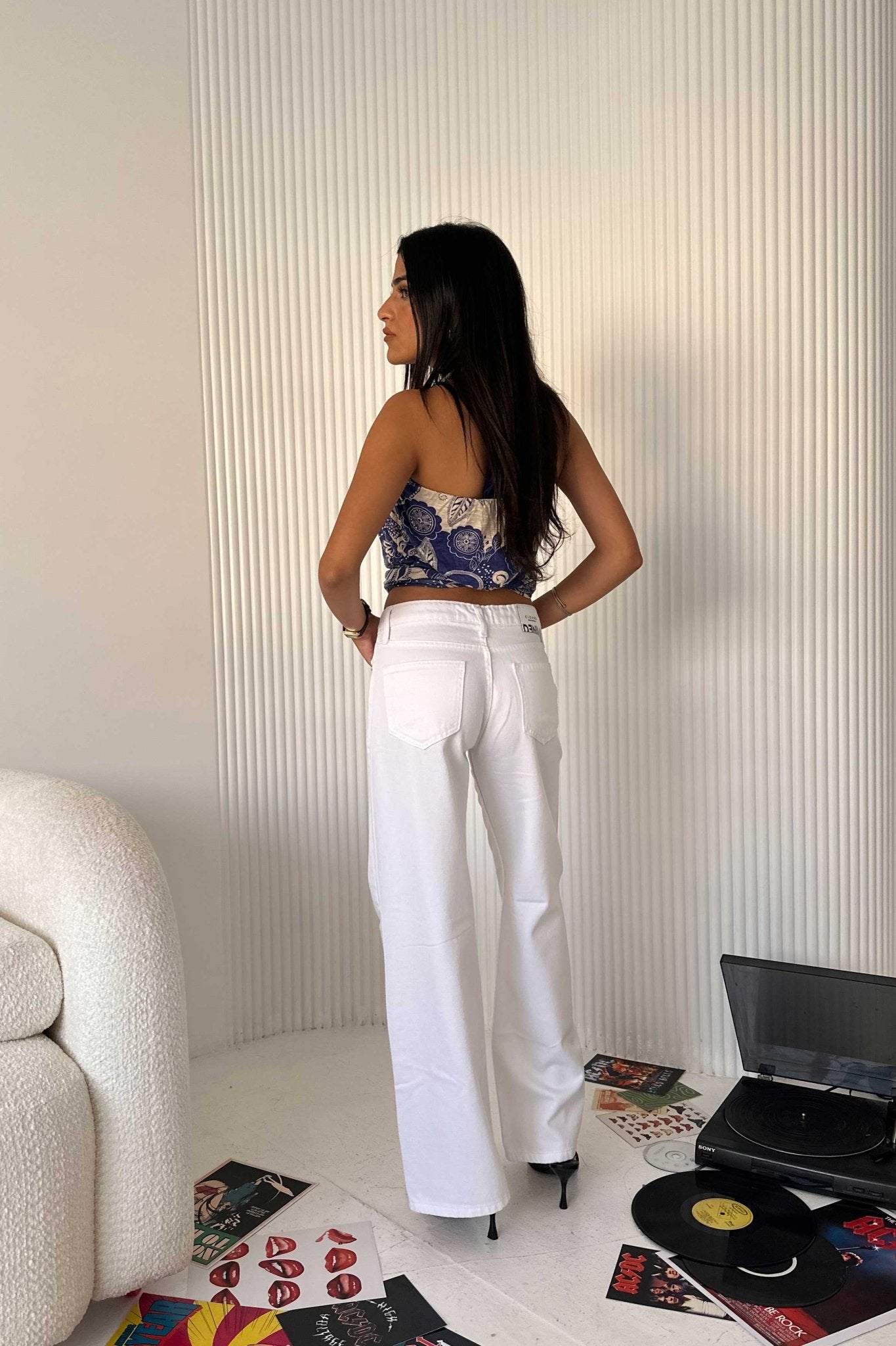 Wide-Leg - Low-Waist White Jeans wide leg CIZARO - Cizaro Jeans