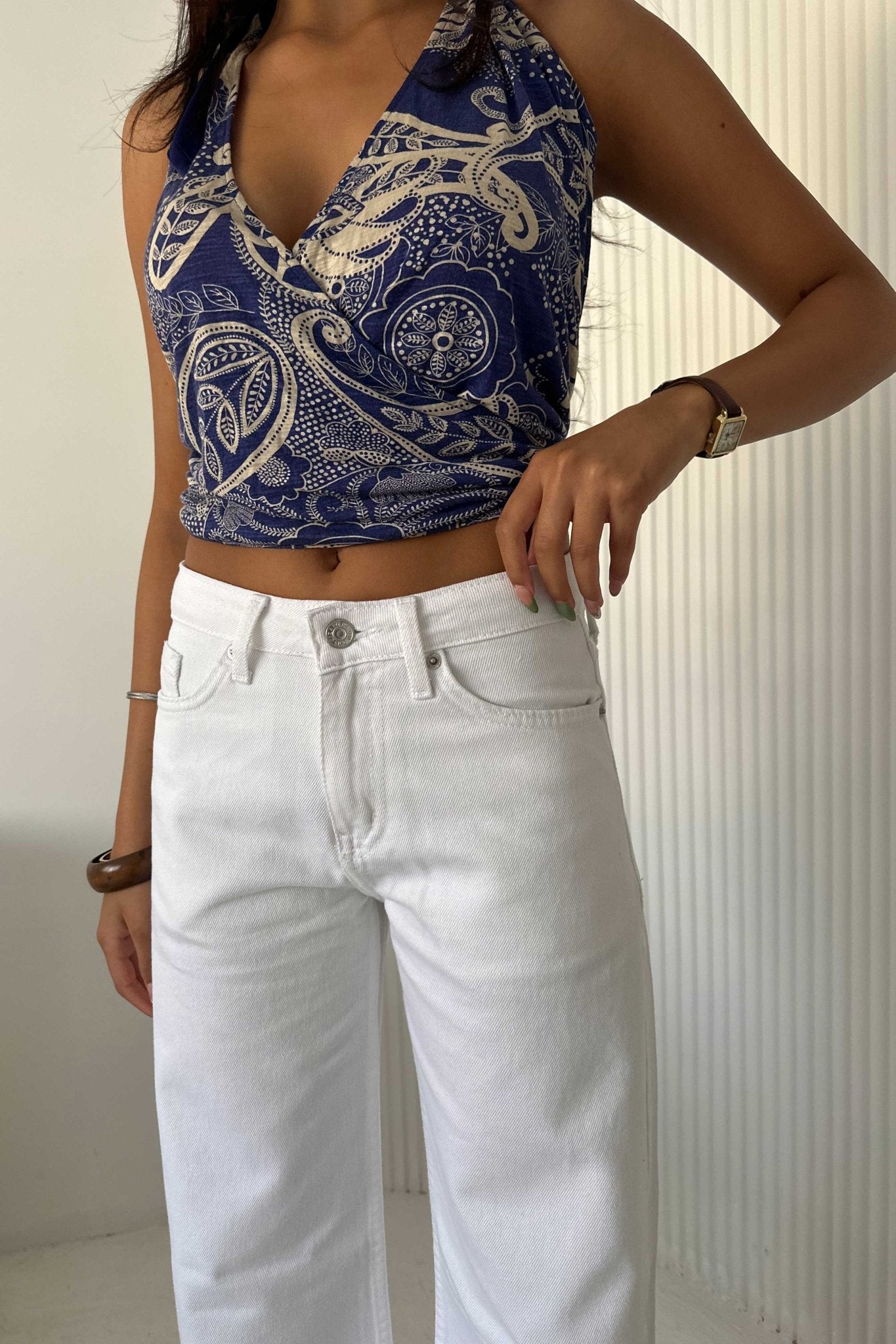 Wide-Leg - Low-Waist White Jeans wide leg CIZARO - Cizaro Jeans