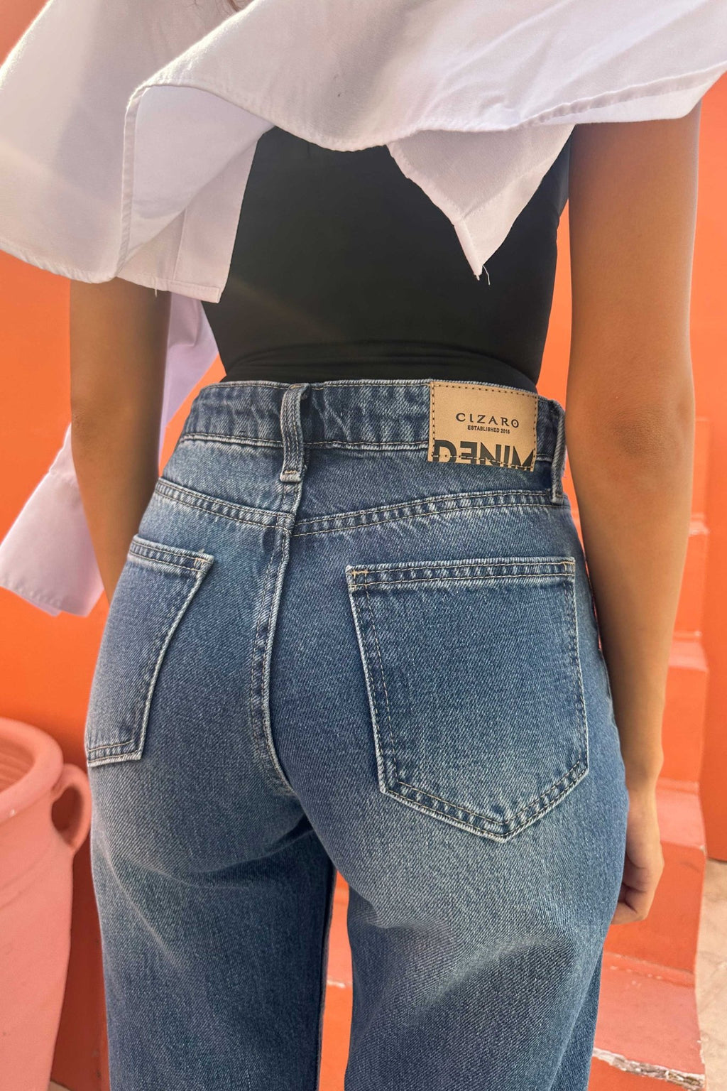 Wide Leg – Mid Rise Ocean Blue Jeans Wide-Leg CIZARO - Cizaro Jeans
