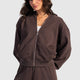 Full-Zip Oversized Hoodie – Chocolate Brown