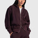 Full-Zip Oversized Hoodie – Burgundy
