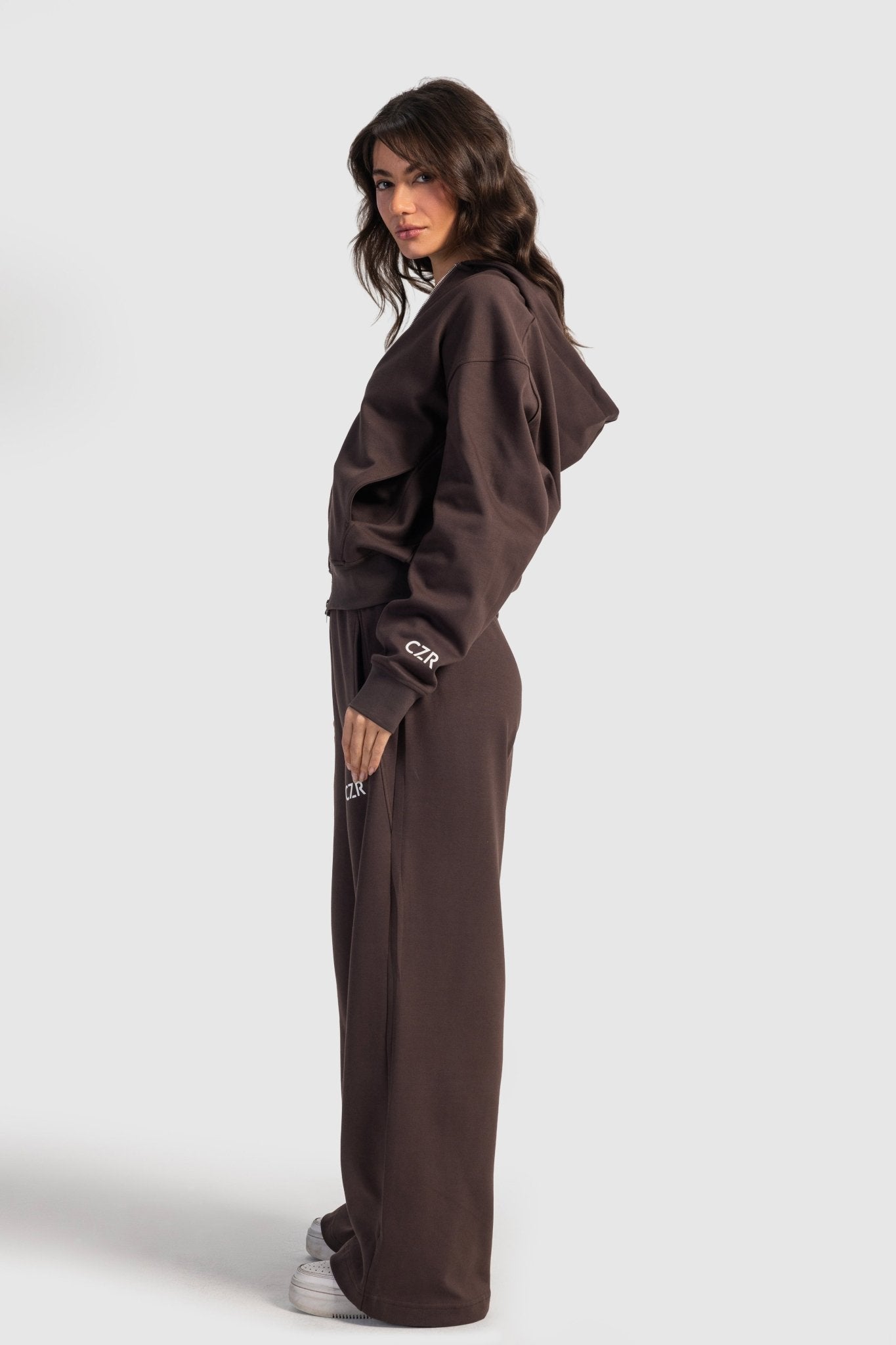 Relaxed Fit Wide-Leg Sweatpants – Brown pants CIZARO - Cizaro Jeans