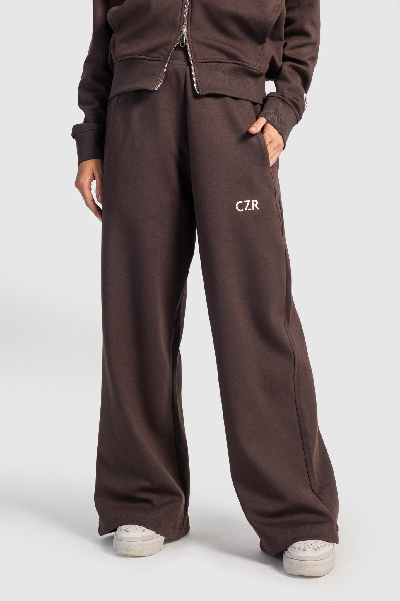 Relaxed Fit Wide-Leg Sweatpants – Brown pants CIZARO - Cizaro Jeans