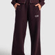 Relaxed Fit Wide-Leg Sweatpants – Burgundy