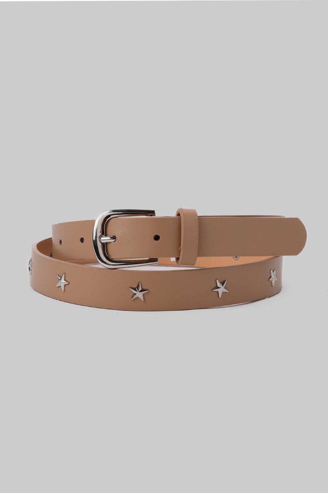 Belt | Beige Star Studded Faux Leather Belt Belt CZBELT - Cizaro Jeans