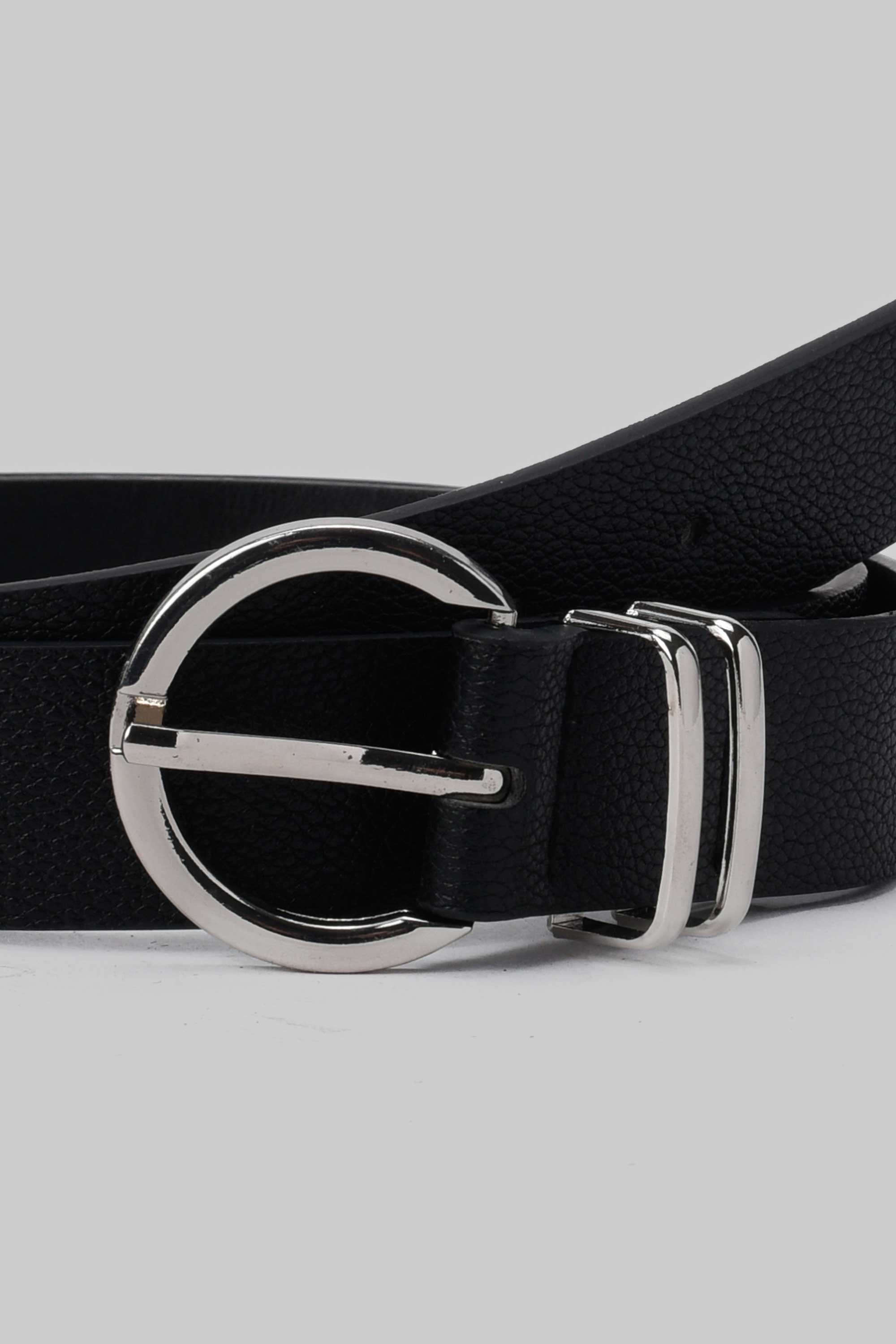 Belt | Black Round Buckle Faux Leather Belt Belt CZBELT - Cizaro Jeans