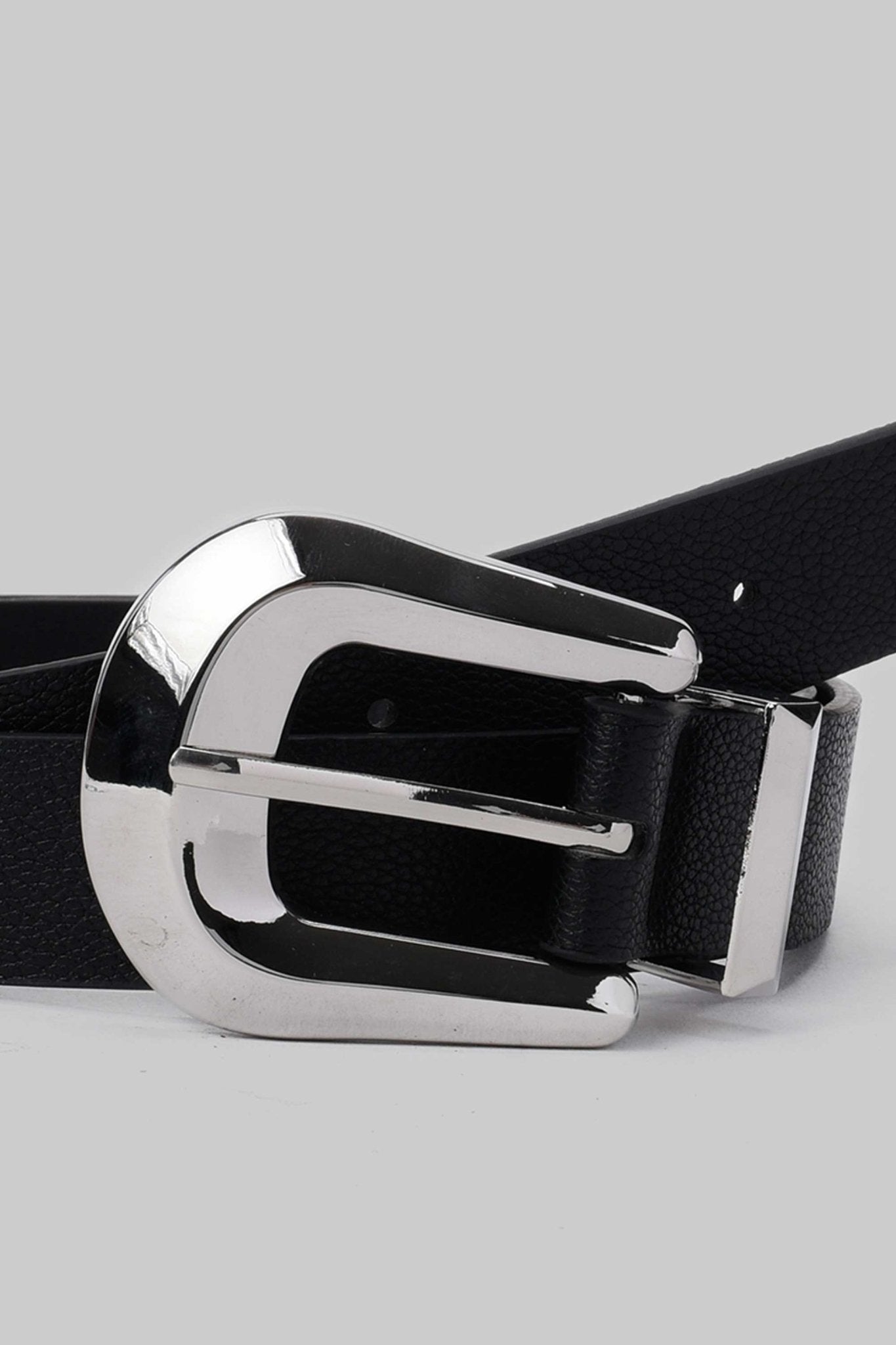 Belt | Black Textured Faux Leather Belt Belt CZBELT - Cizaro Jeans