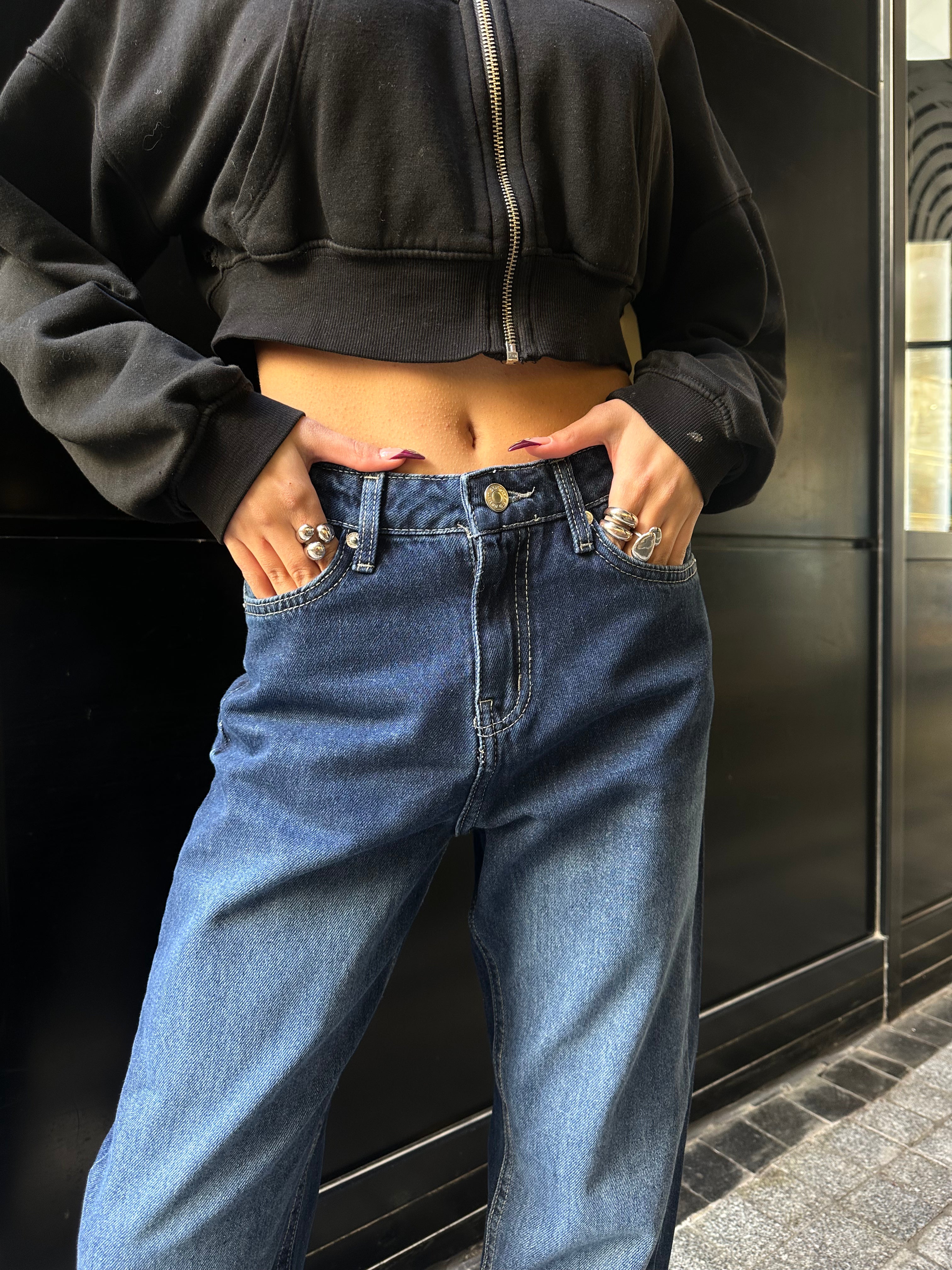 Mom-Fit - Navy Blue Jeans. Mom-Fit CIZARO - Cizaro Jeans