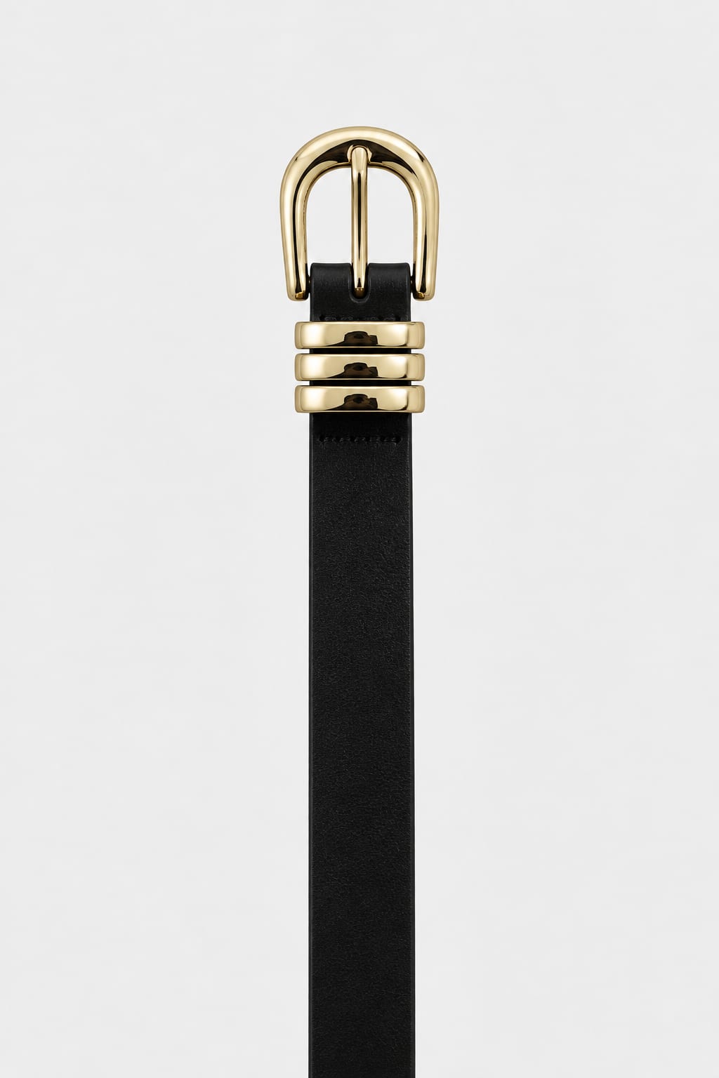 Belt | Black Triple-Loop Gold-Buckle