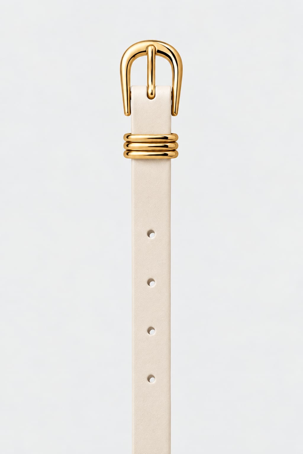 Belt | White Triple-Loop Gold-Buckle