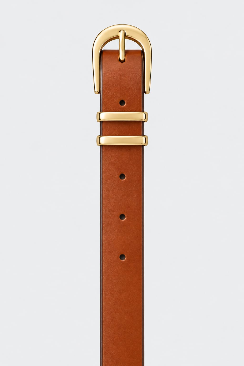 Tan Gold-Buckle Belt