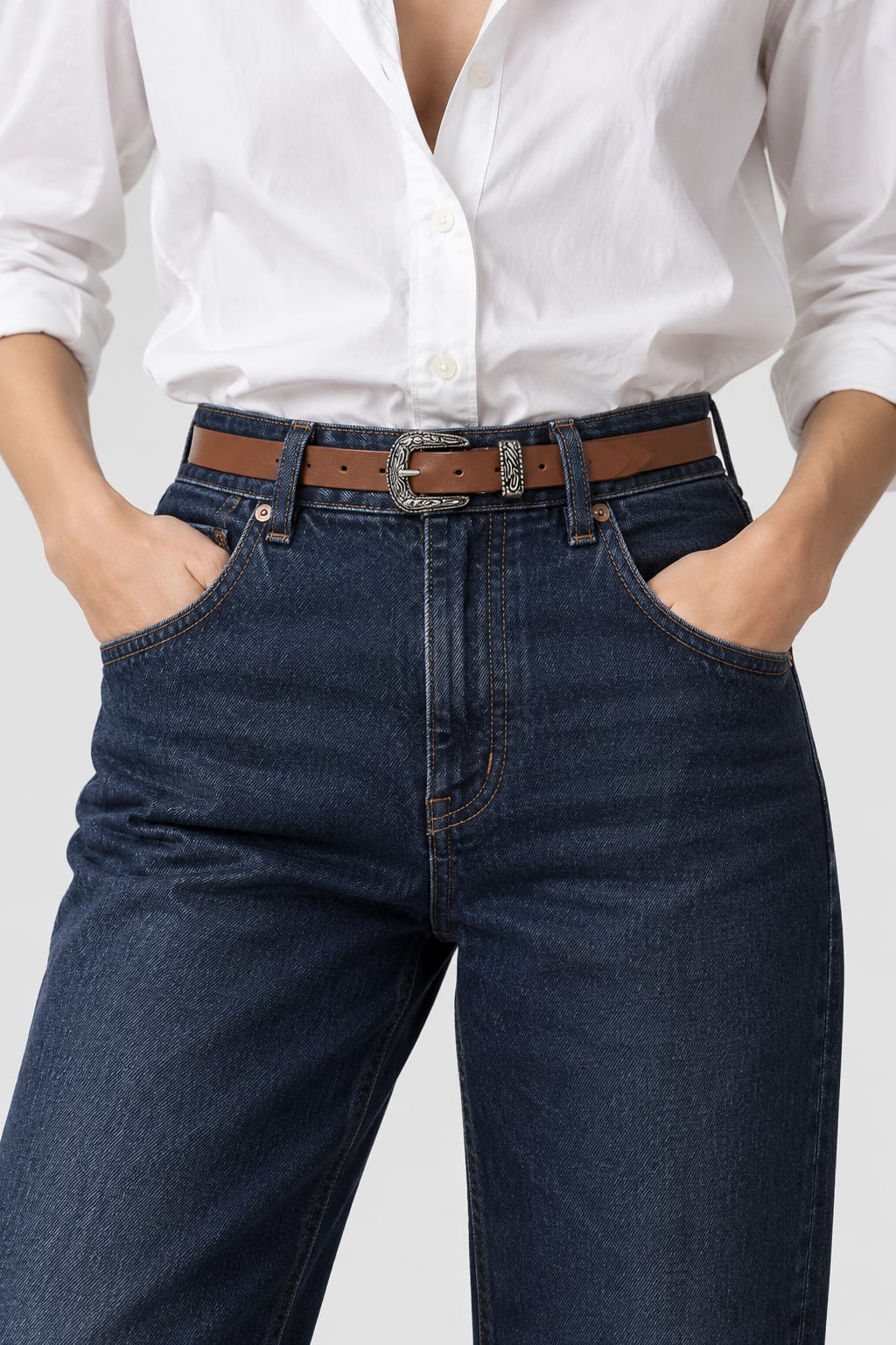Belt | Honey Western Antique Silver Buckle