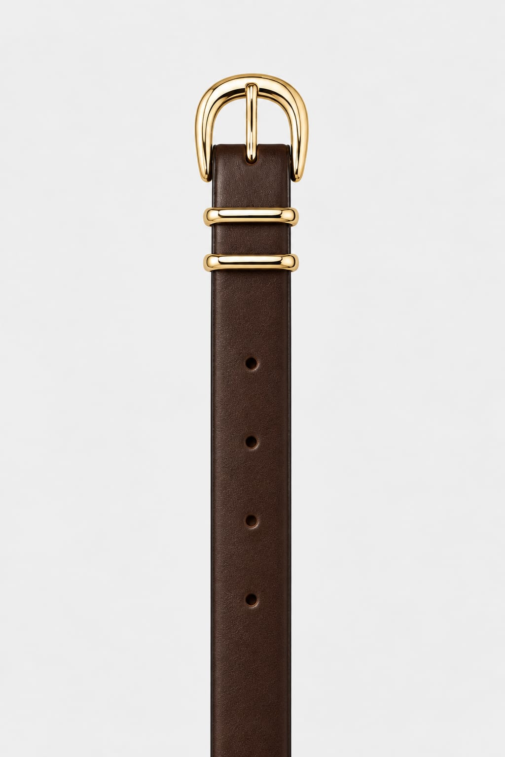 Belt | Brown Round Gold-Buckle