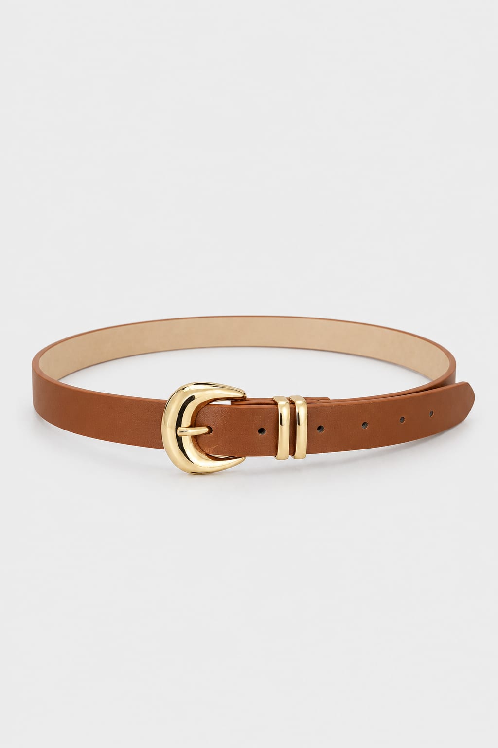 Belt | Tan Round Gold-Buckle