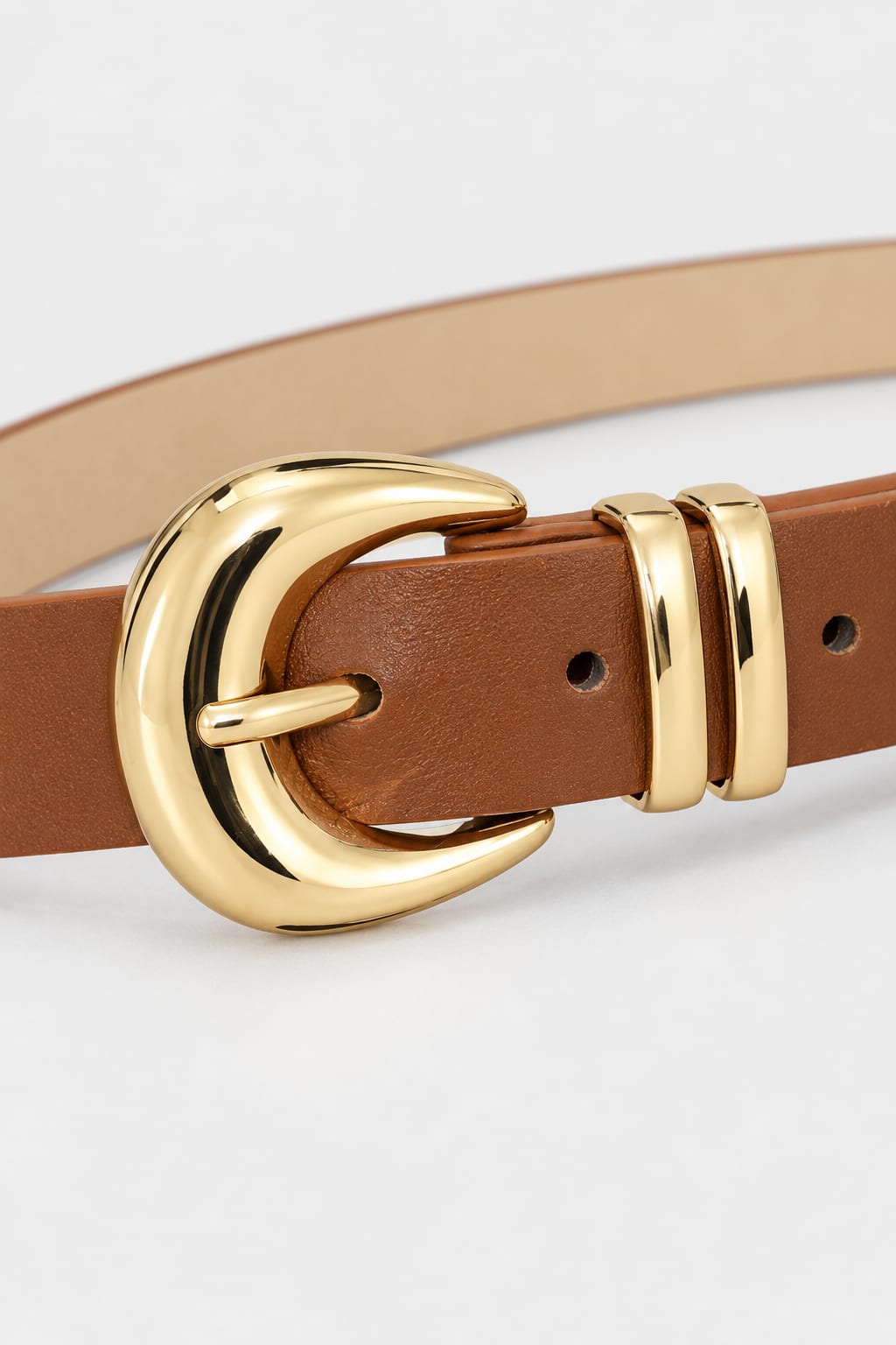 Belt | Tan Round Gold-Buckle