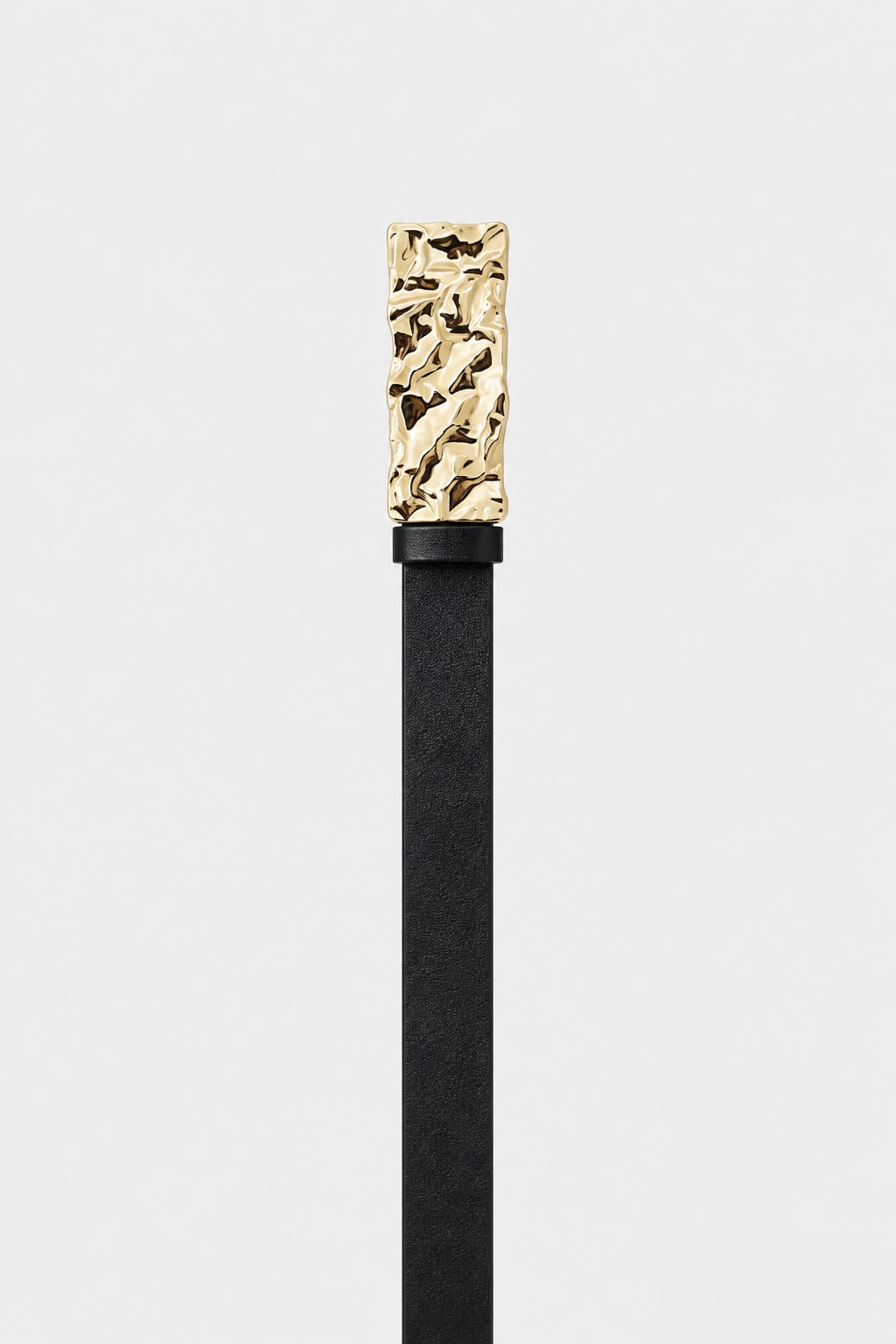Belt | Black Textured Gold-Buckle Gold-Belt CIZARO - Cizaro Jeans