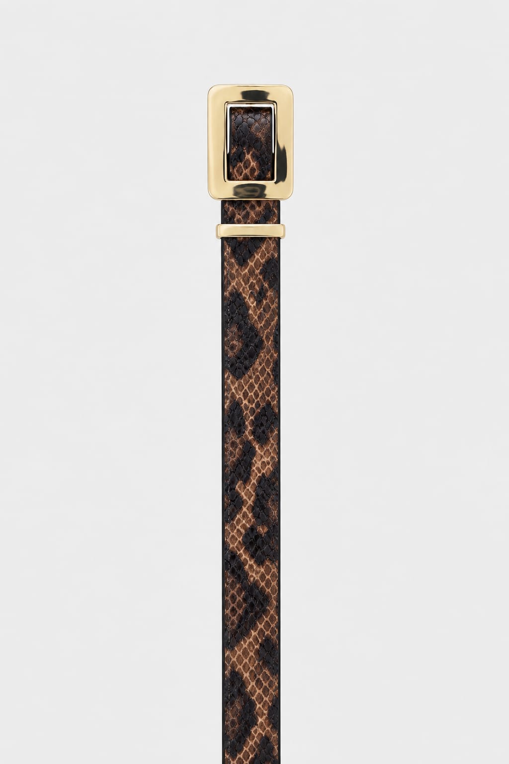 Snake Print Gold-Buckle Belt