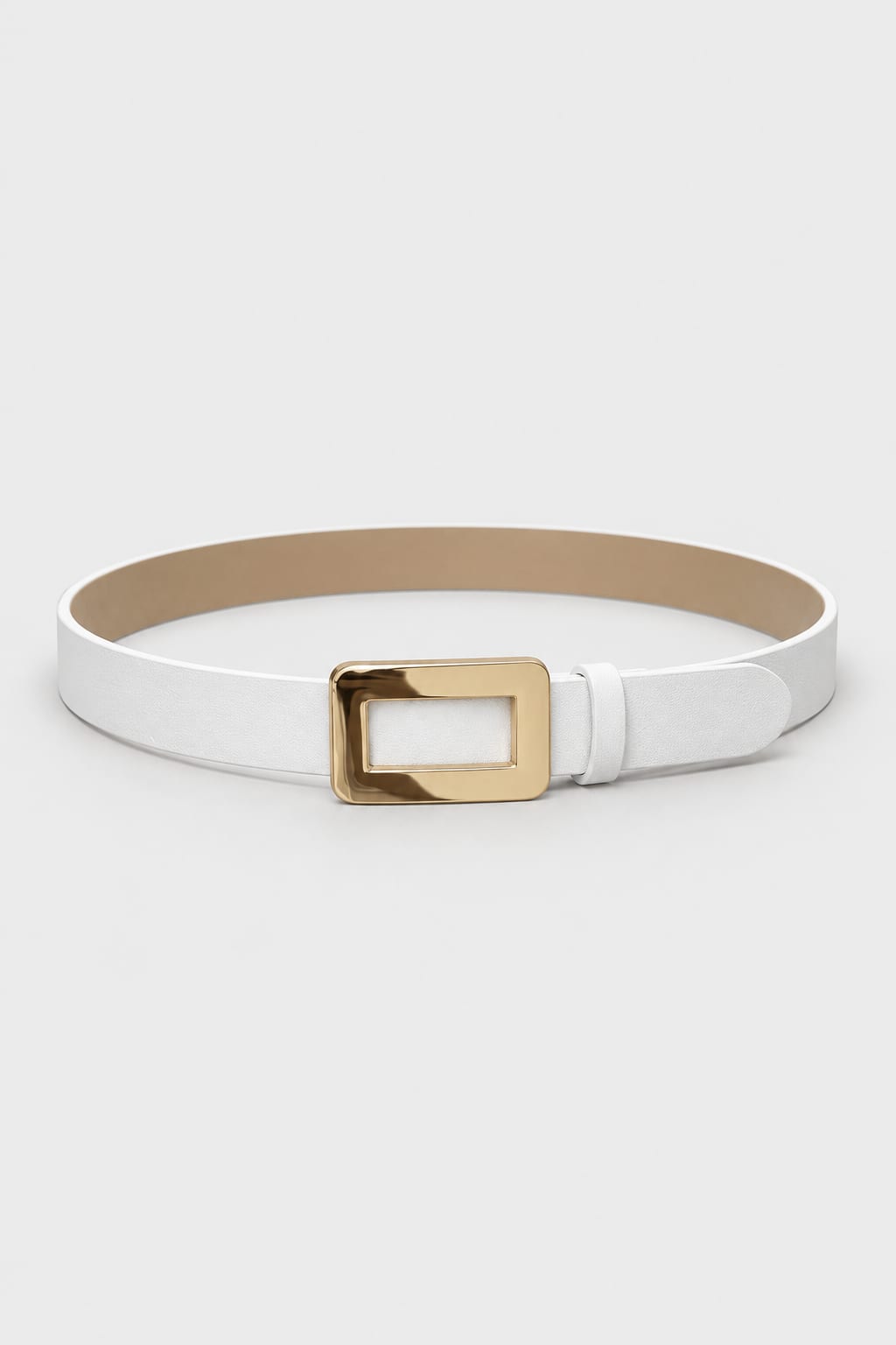White Gold-Buckle Belt