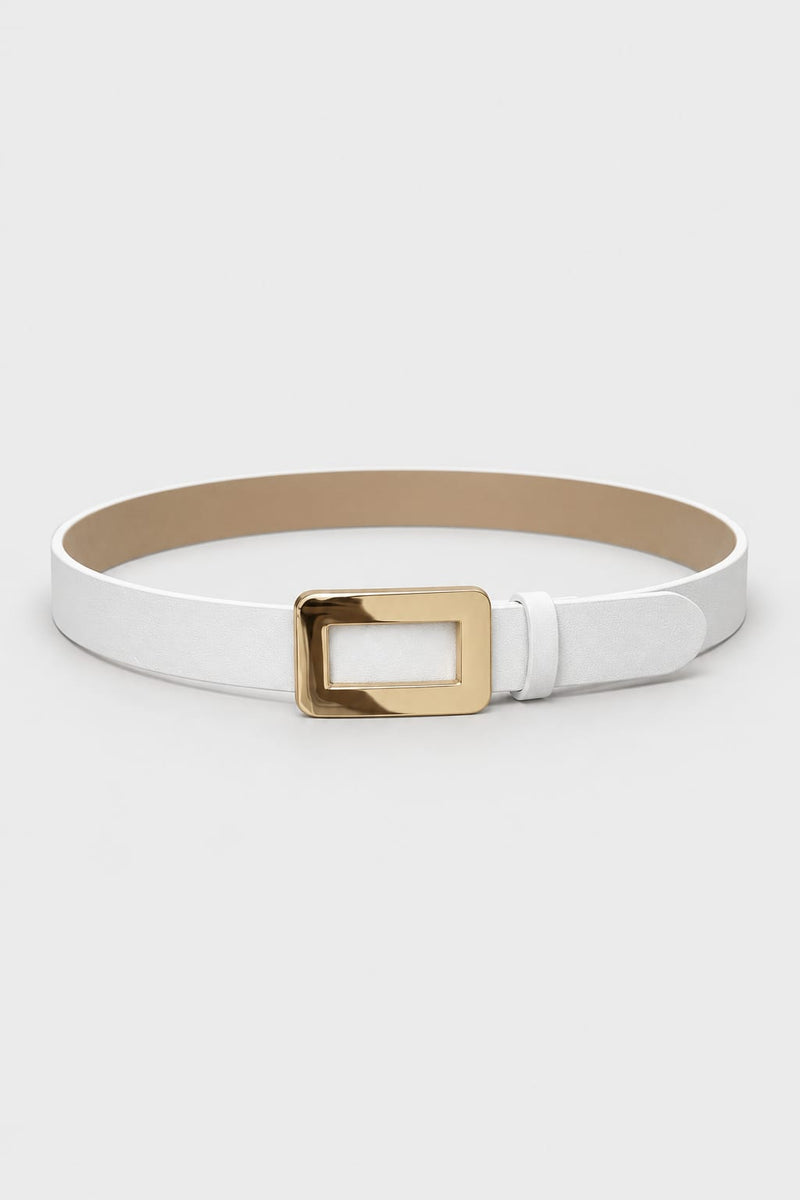 Belt | White Gold-Buckle Gold Belt CIZARO - Cizaro Jeans
