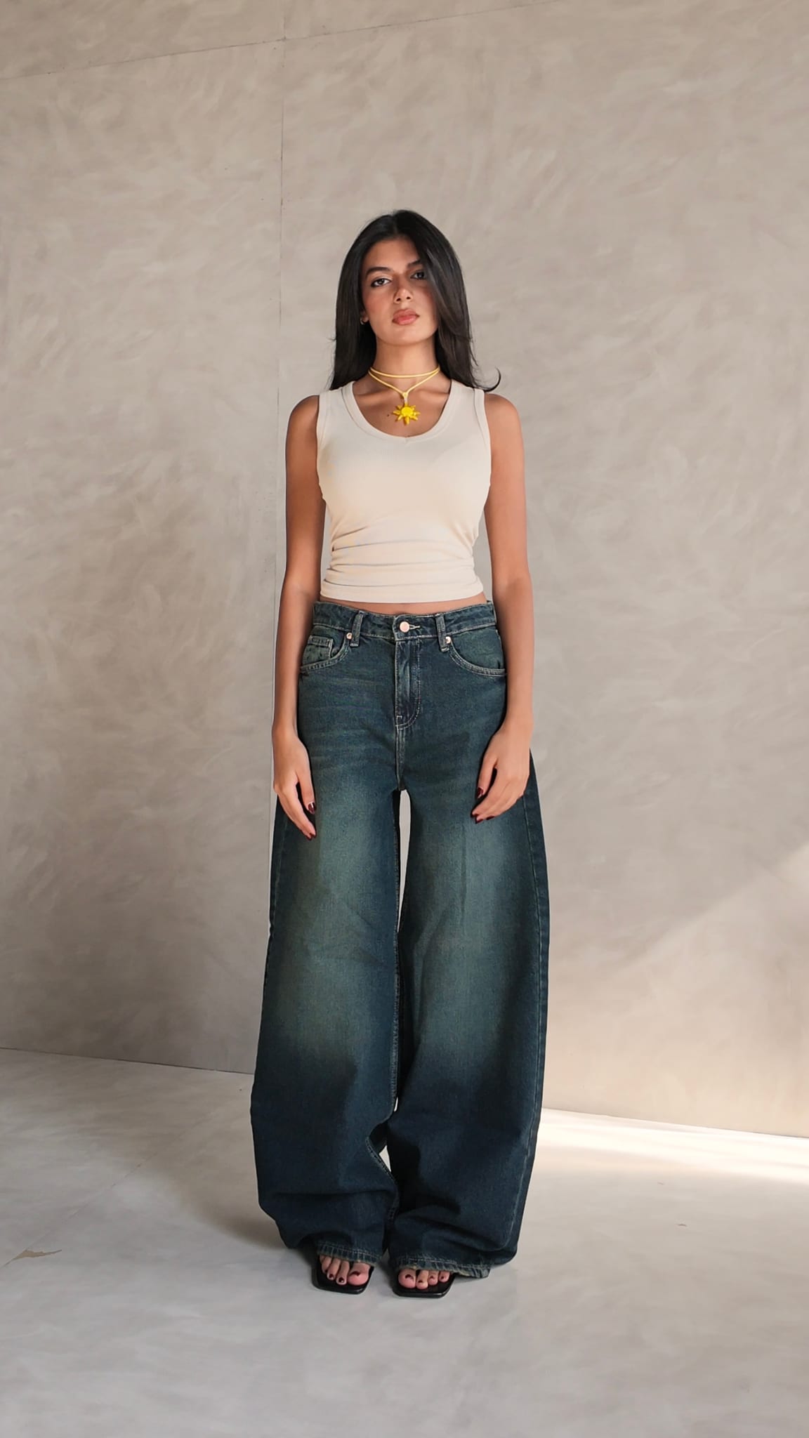 Baggy Barrel High waist Deep vintage blue jeans