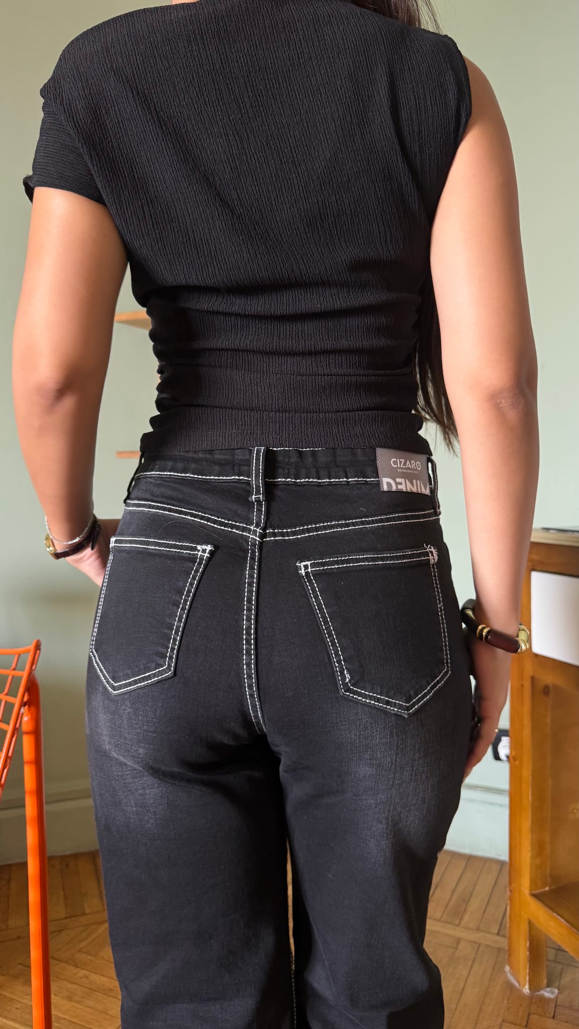 Baggy High-Waist Washed Black