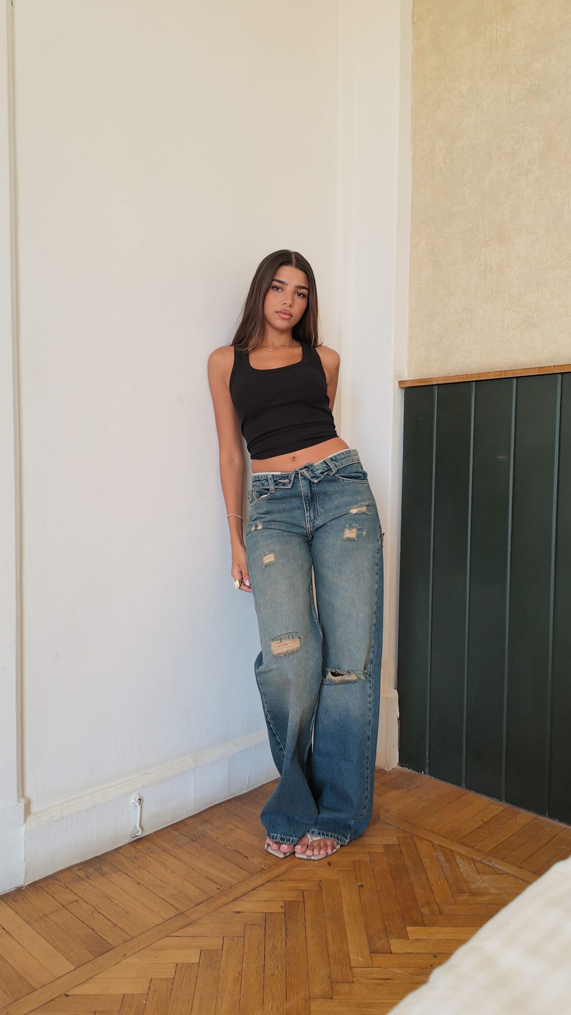 Baggy Low-Waist Mid Vintage Blue Ripped Jeans