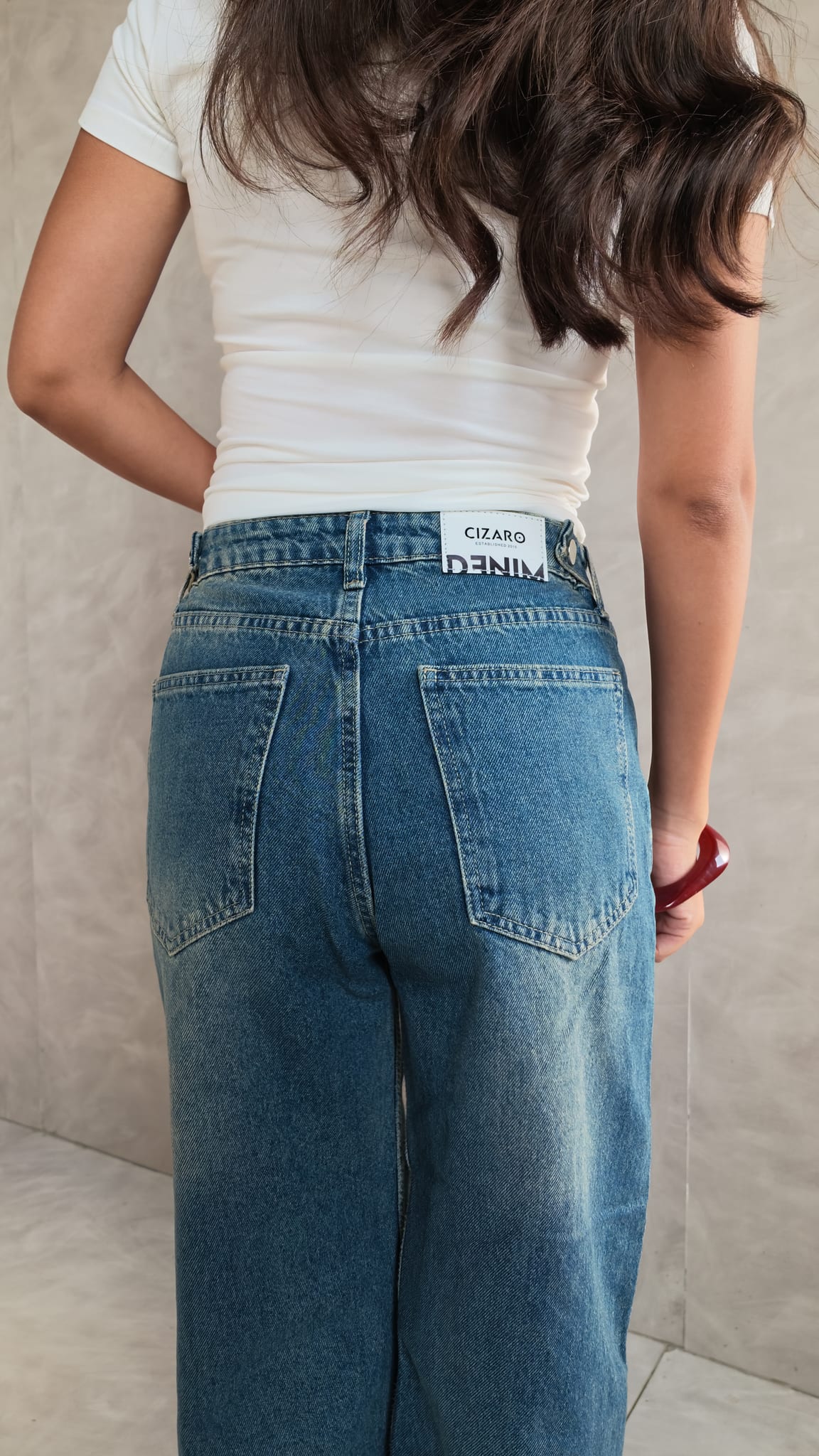 Baggy High-Waist Mid Vintage Blue Jeans Baggy CIZARO - Cizaro Jeans