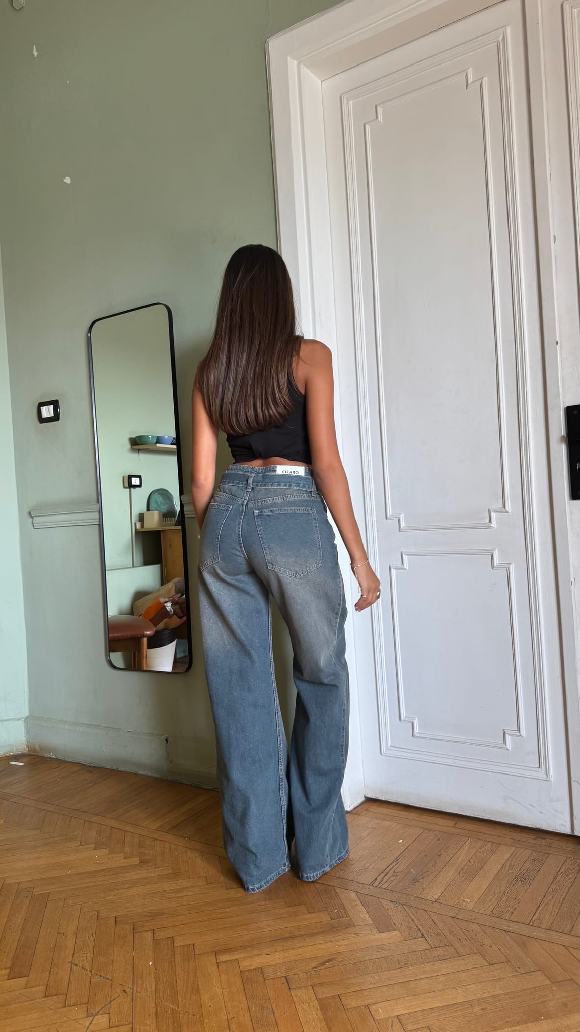 Baggy Low-Waist Washed Grey Jeans