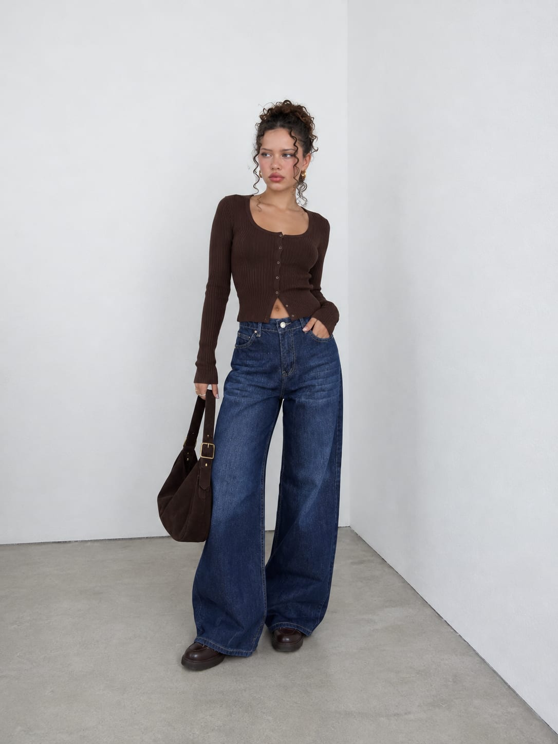 Baggy High-Waist Midnight Navy Blue Jeans